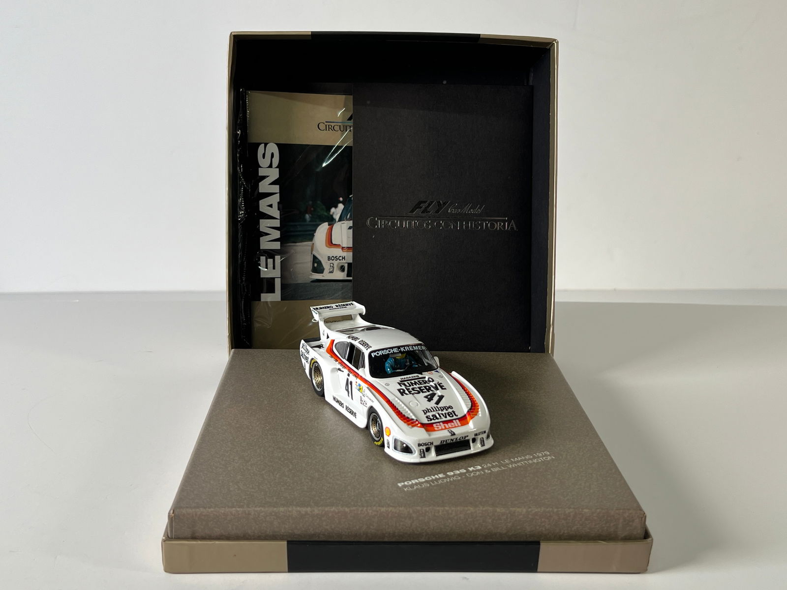 Fly Car Model Porsche 935 K3 24h Le Mans 1979 #41: Fly Car Model Porsche 935 K3 24h Le Mans 1979 Ludwig - Whittington #41 Numero Reserve 1/32 Slot Car, with original case. Case length: 8.5 inches. Weight: 14 oz.