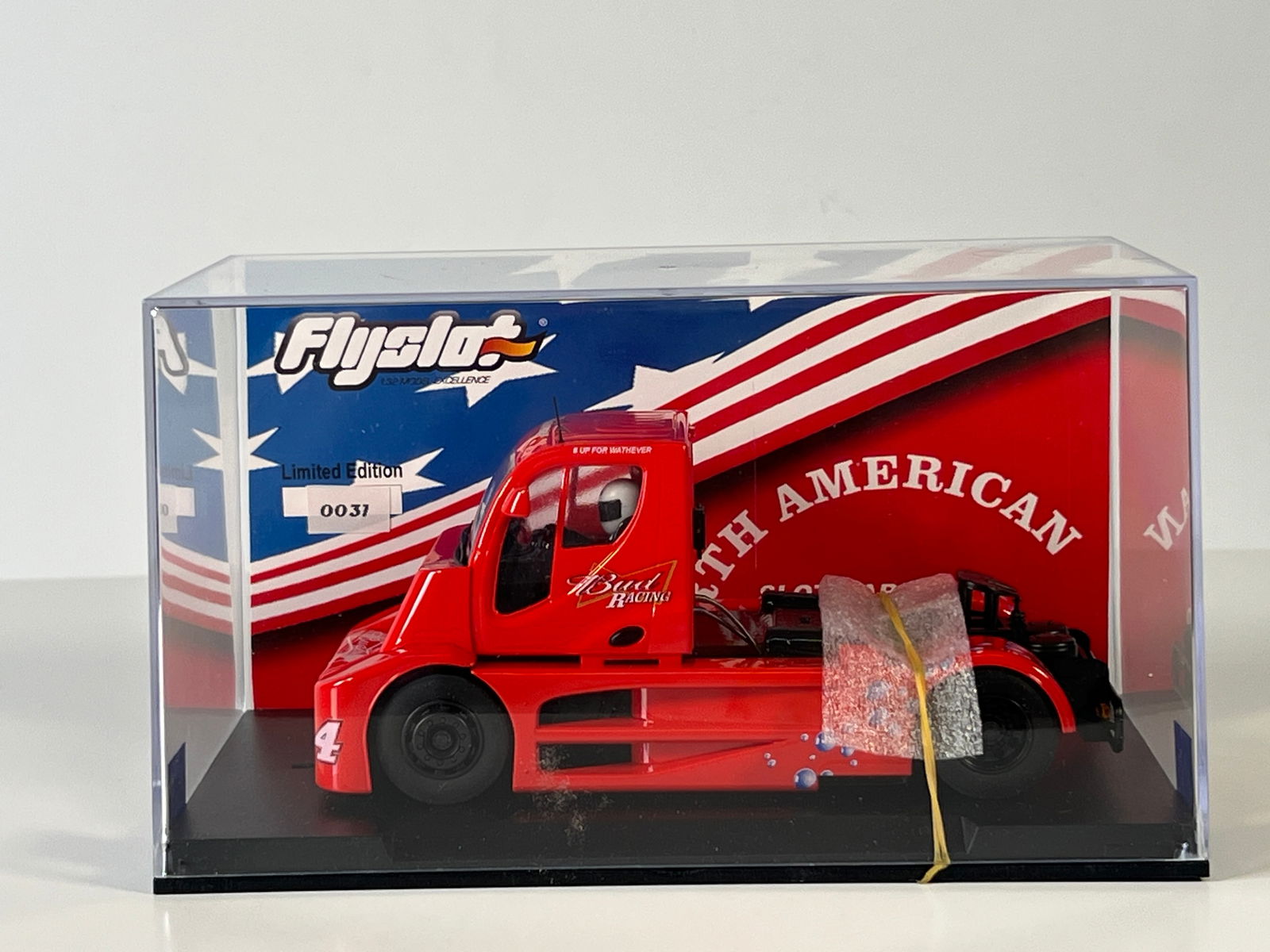 Flyslot Buggyra Budweiser #4: Flyslot Buggyra Budweiser #4 1/32 Slot Car. Reference #204205, with original case. Weight: 13 oz. Limited edition #0031