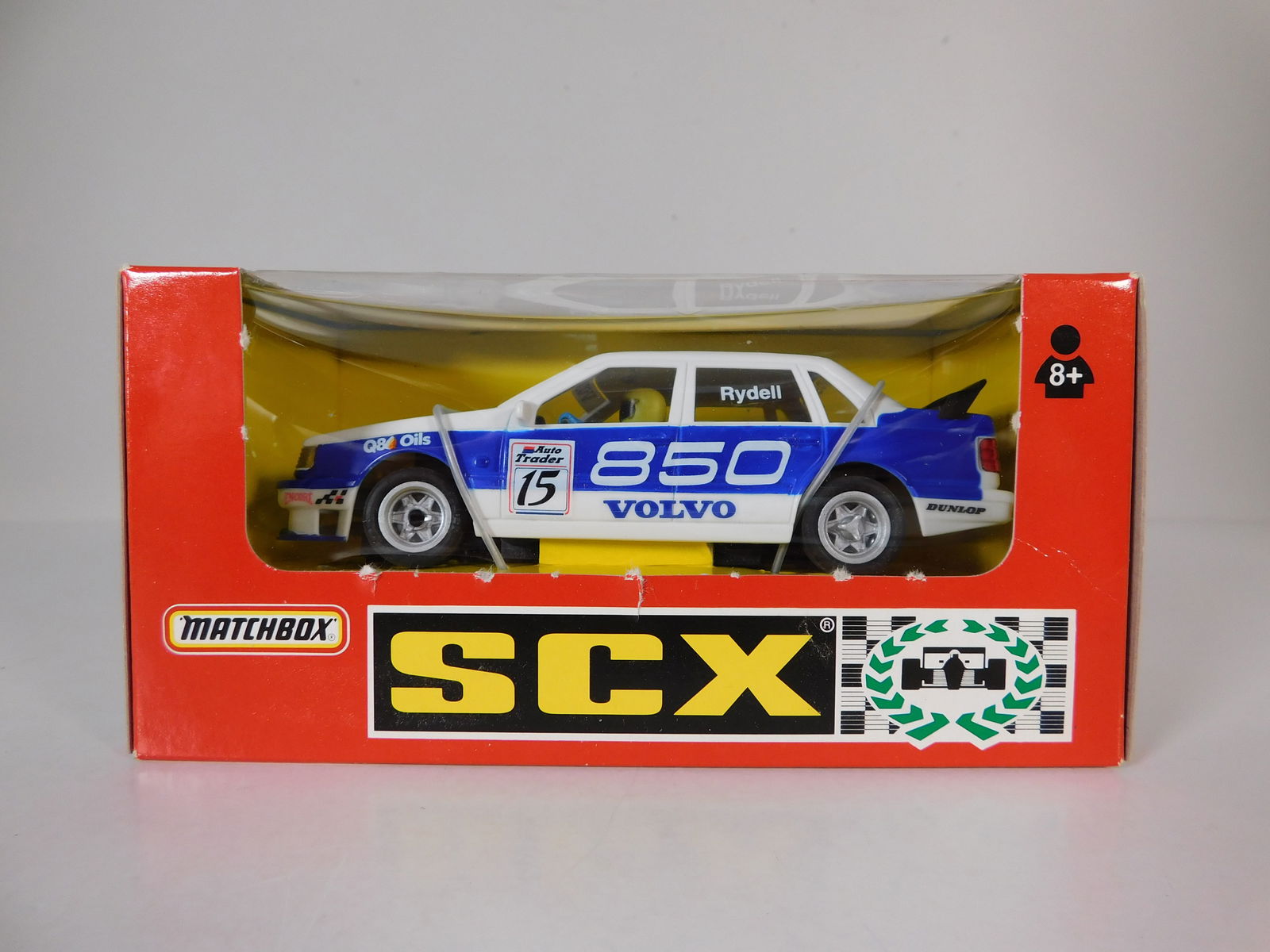 Matchbox SCX Volvo 850T #15: Matchbox SCX Volvo 850T Rydell #15 1/32 Slot Car. Reference #NO.83910.20, with original case. Weight: 5.7 oz. 