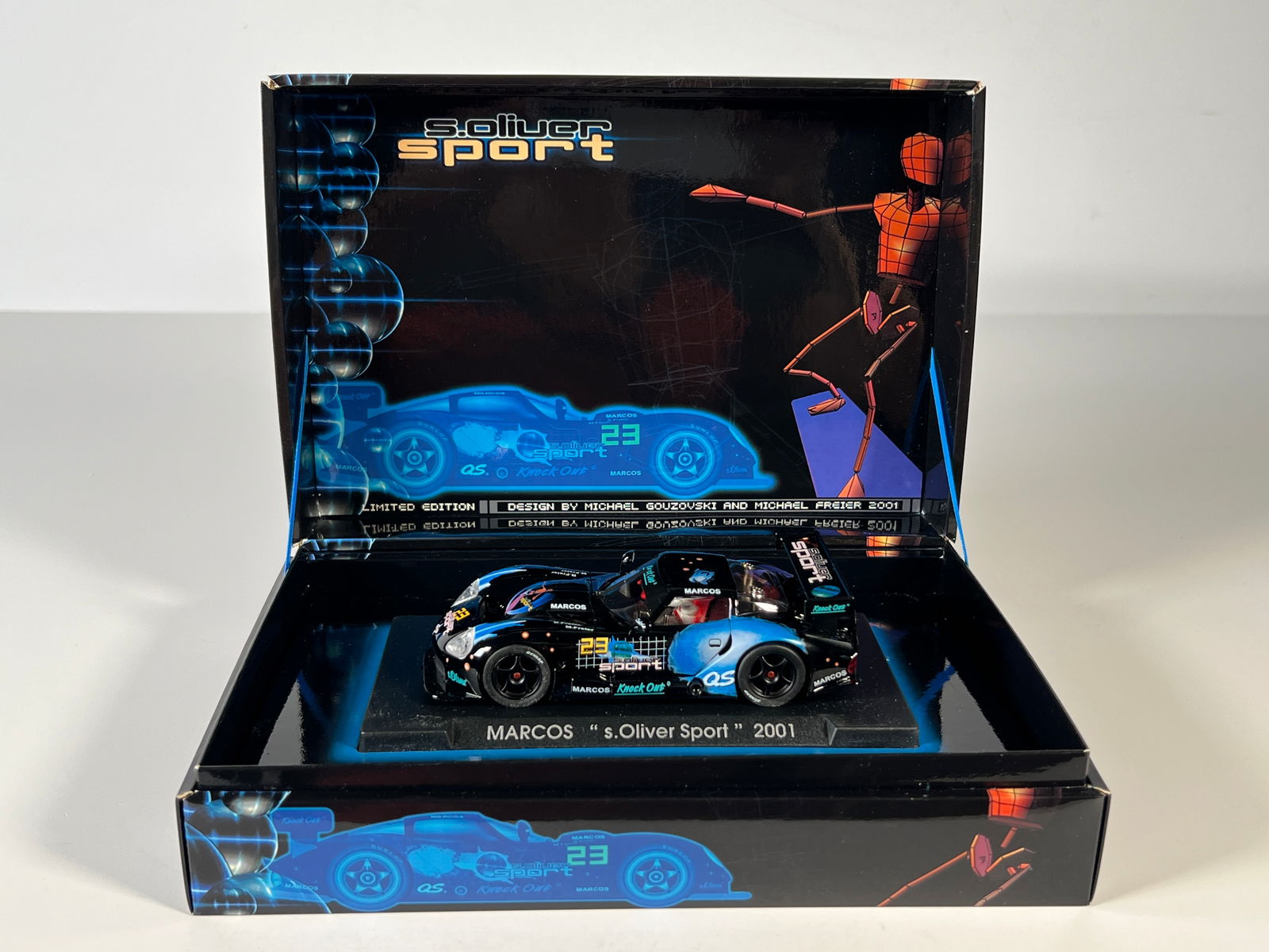 Fly Car Model Marcos S. Oliver Sport 2001 #23: Fly Car Model Marcos S. Oliver Sport 2001 #23 1/32 Slot Car, with original case. 