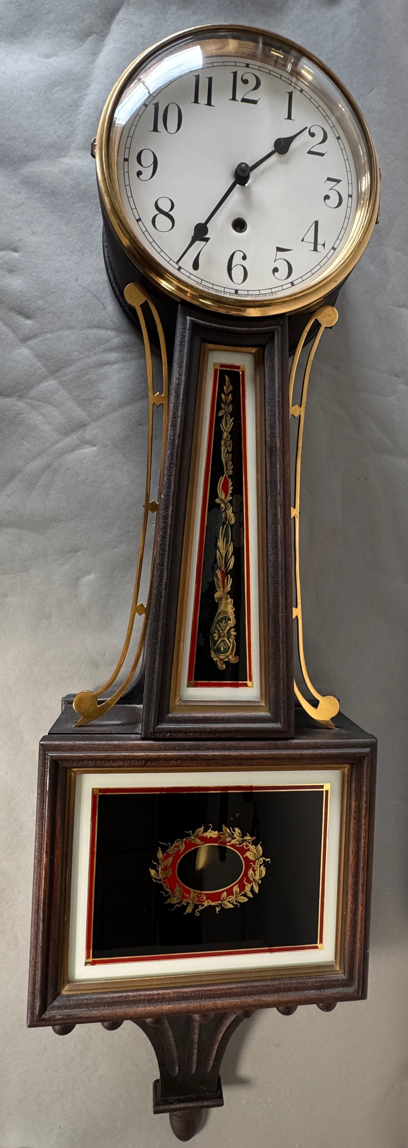 Antique Waterbury Clock Co Willard No. 2 Banjo Wall Clock (12321) (1 of 3)