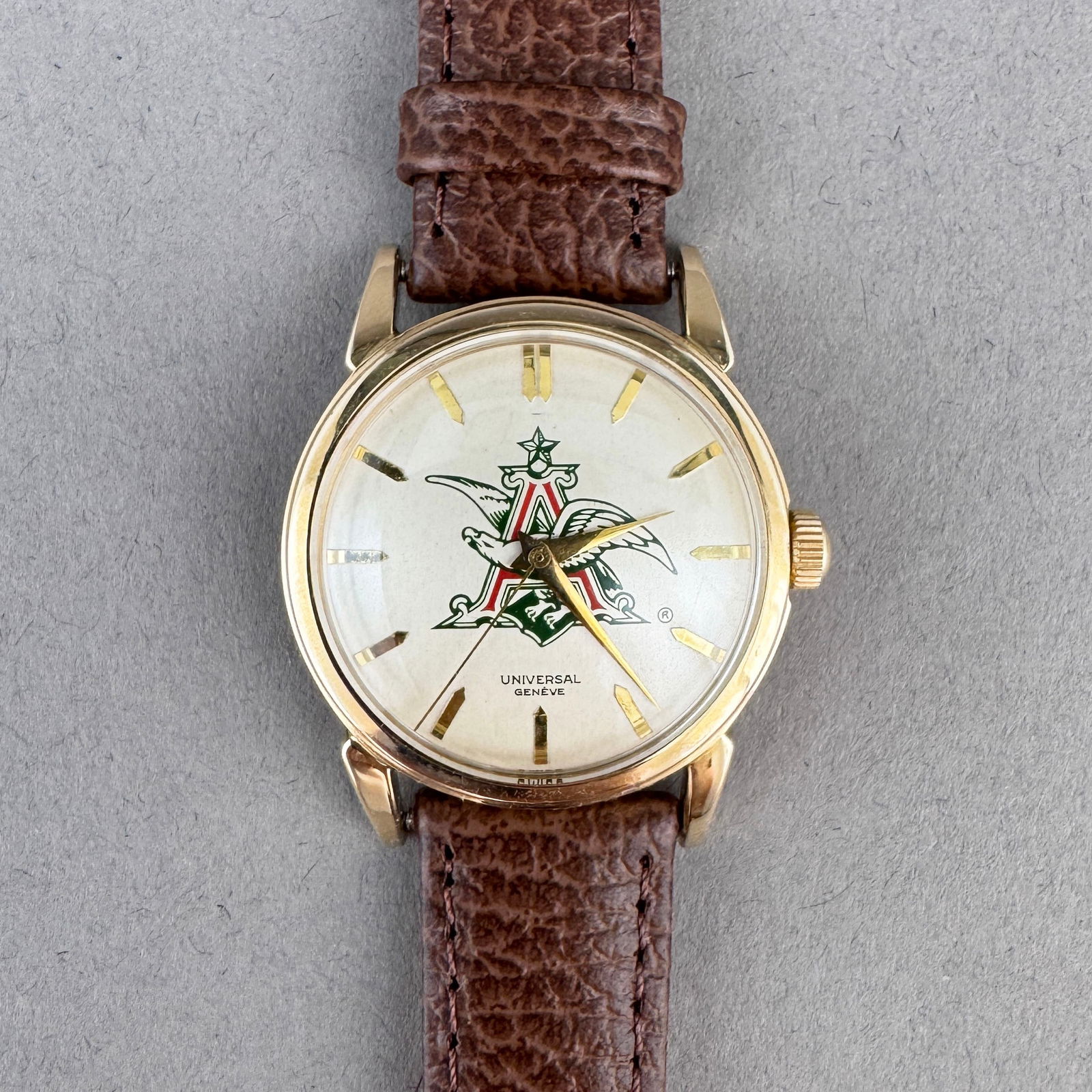 Universal Geneve Anheuser Busch Logo Watch, 1960s (1 of 7)