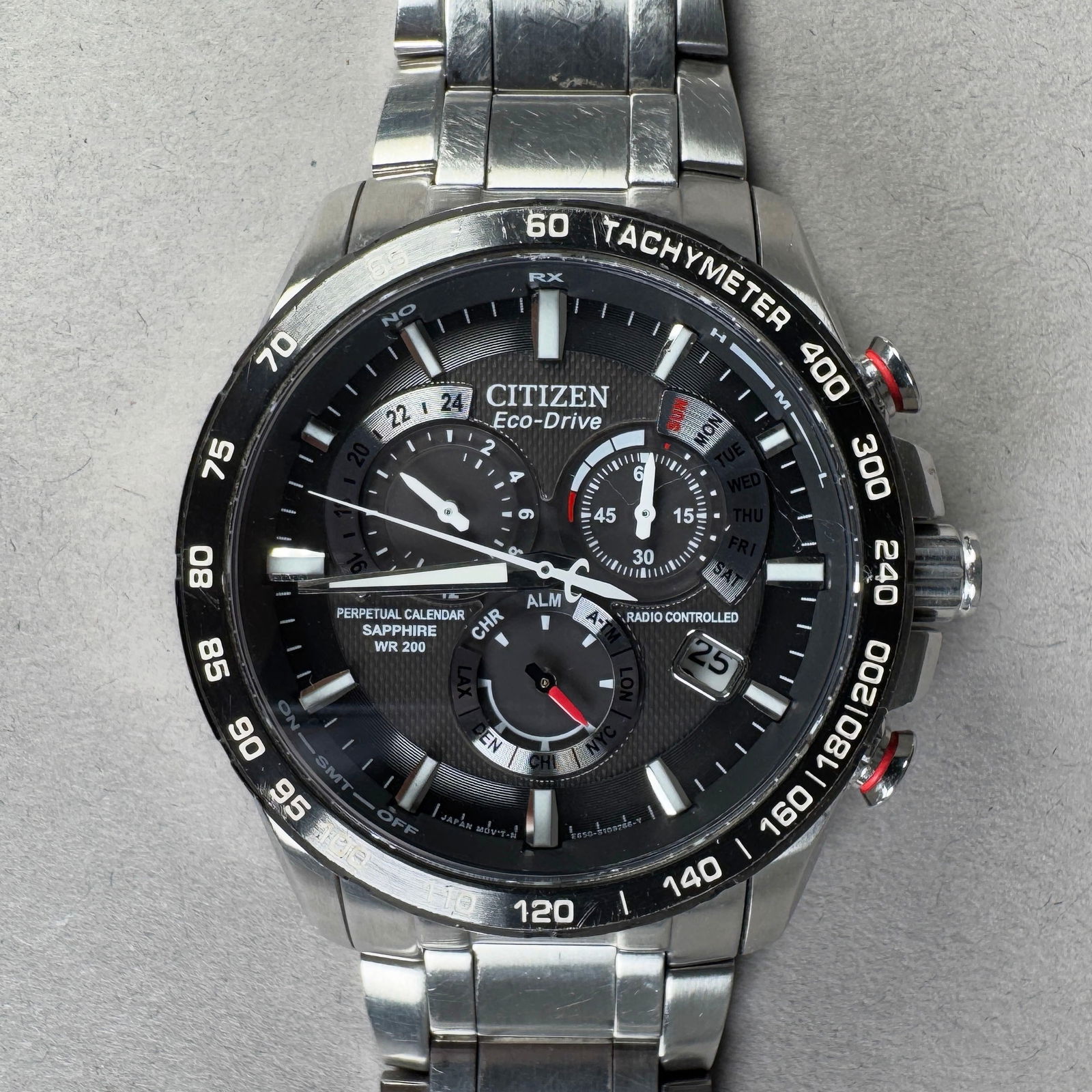 Citizen Ecodrive Stainless Steel Watch Radio Controlled Chrono GN-4W-S (1 of 6)