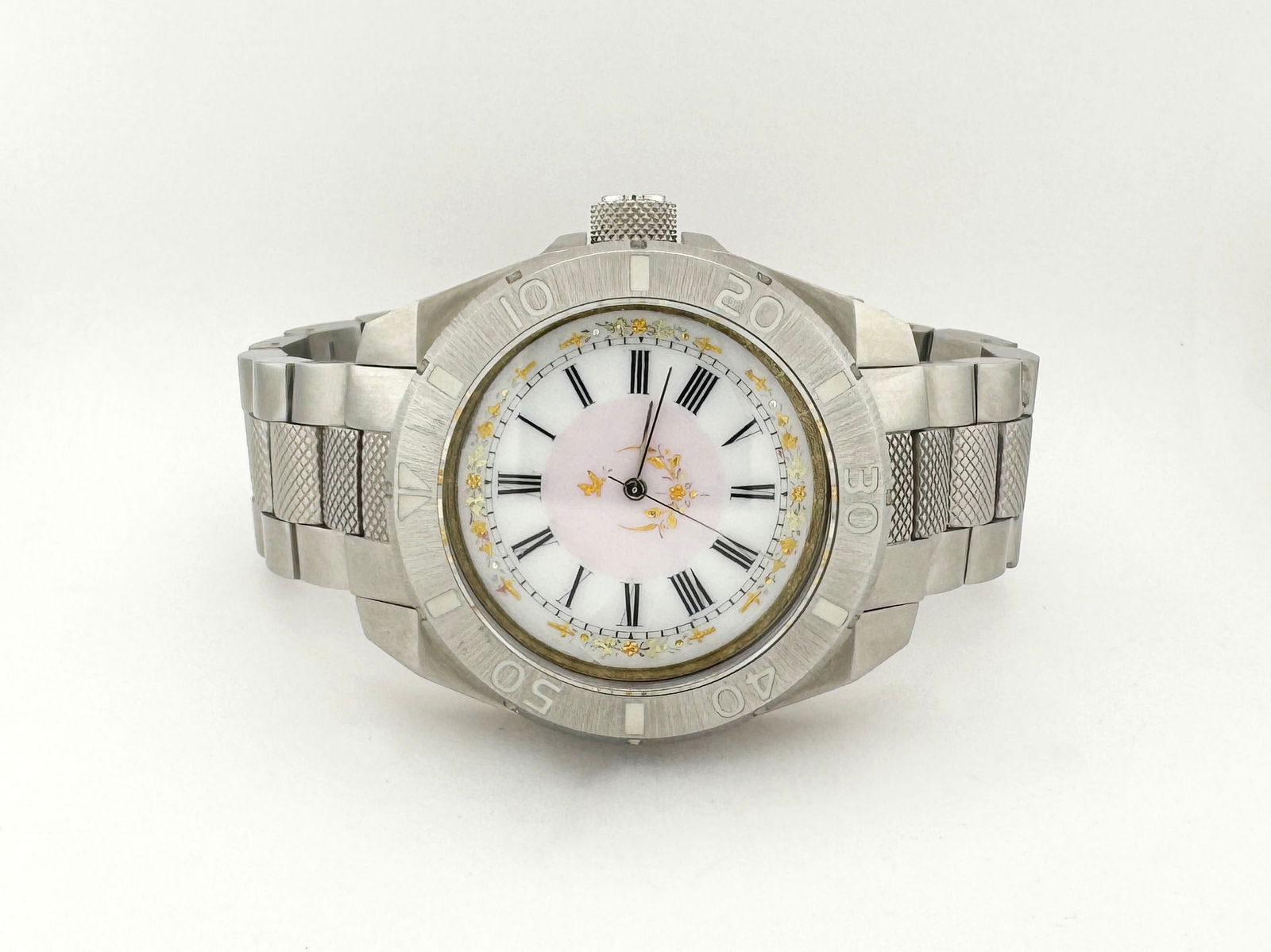 Swiss Pink with Gold Pocket Watch Dial Conversion Automatic Wristwatch (1 of 4)