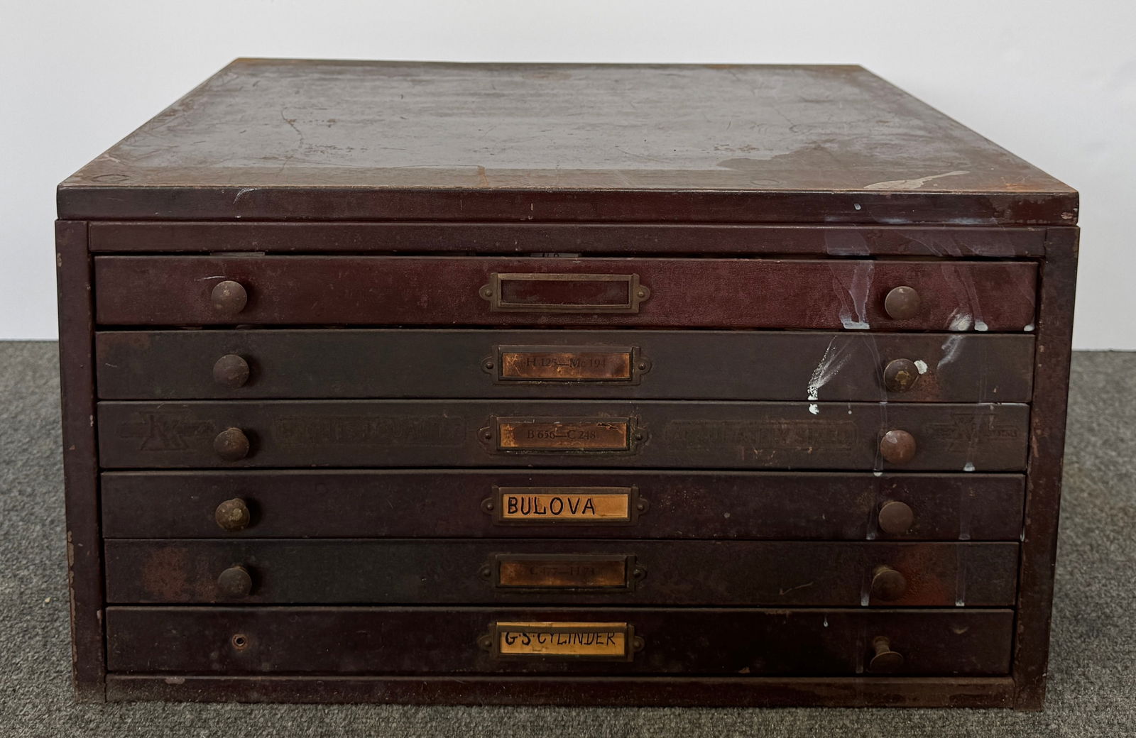 Vintage Multi-Drawer Cabinet - Various Pocket Watch Crystals Parts (1 of 6)