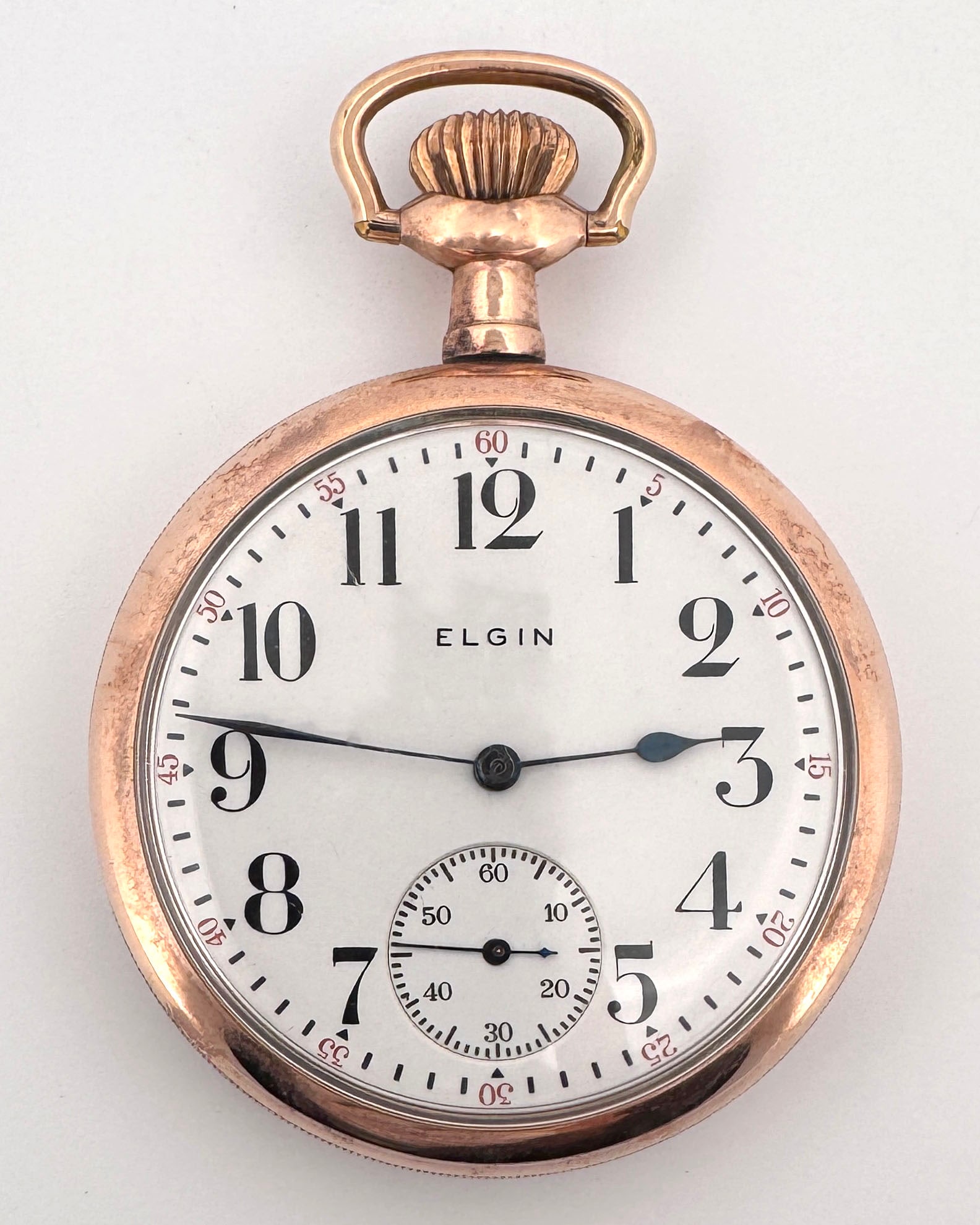 Elgin 16s Open face Gold-filled Pocket watch, Grade 291, 7j, Serial #9577277 (1 of 6)