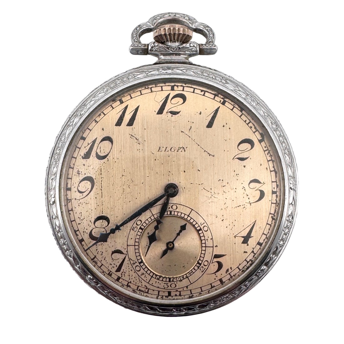 Elgin Model 3 12s Pocket Watch, Monogrammed Case: Elgin National Watch Co. Model 3, 12s 15j pocket watch. The case, by Star W.C. Co. (number 0461453), is monogrammed on the back. Serial number 28665316. 