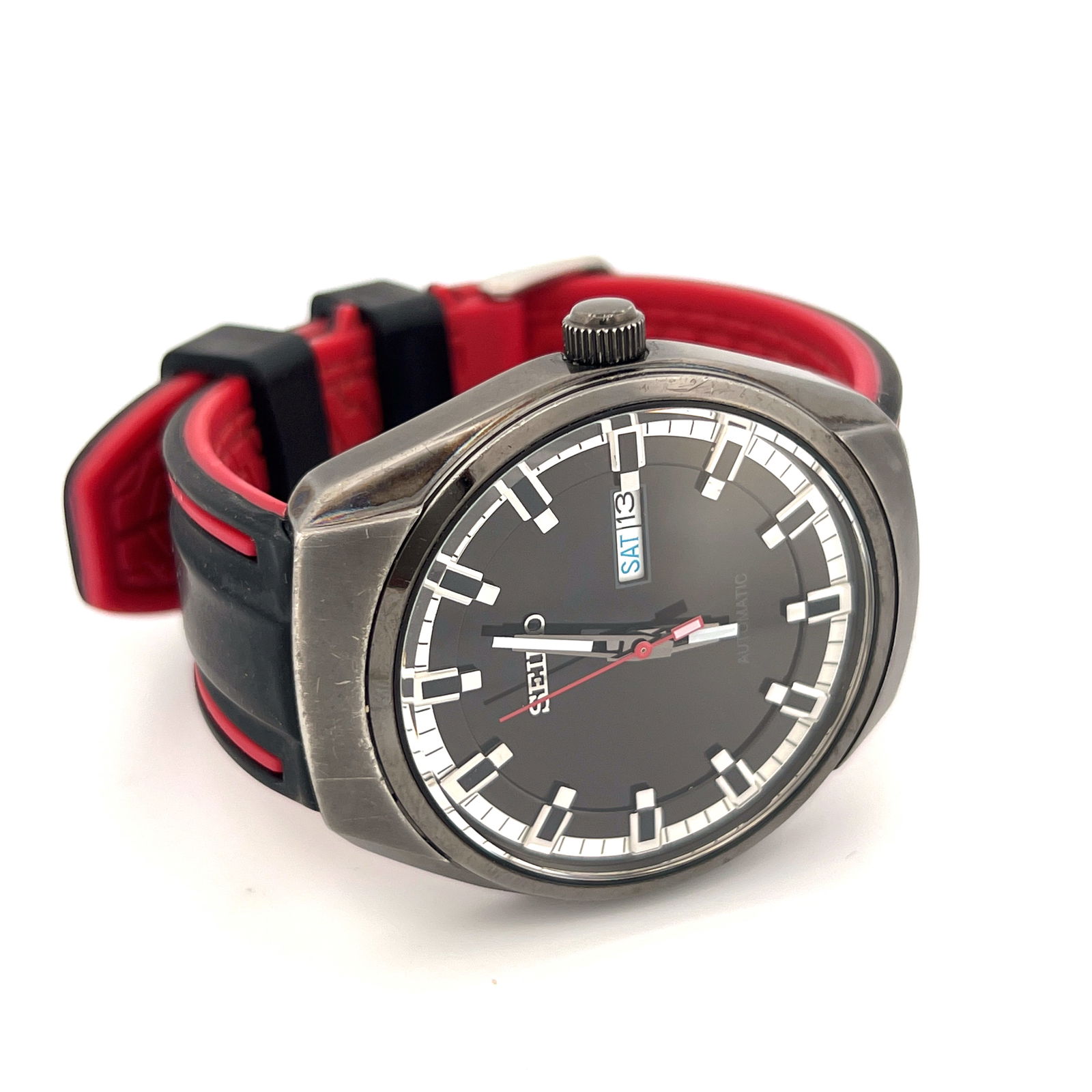 Seiko Automatic Wristwatch, Black Dial, Exhibition Caseback (1 of 5)