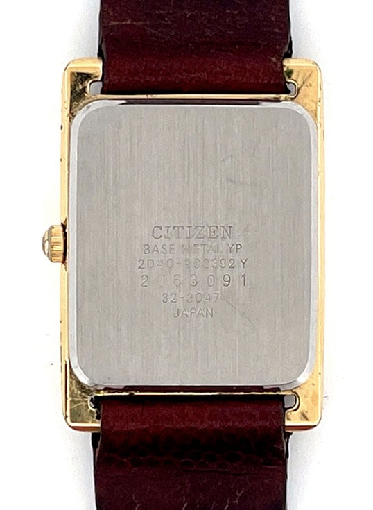 Citizen Quartz Rectangular Gold Tone Watch - 3
