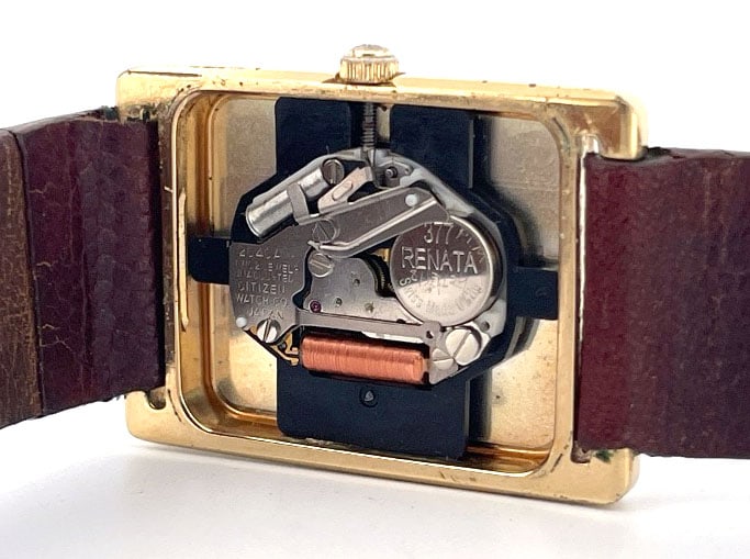 Citizen Quartz Rectangular Gold Tone Watch - 4