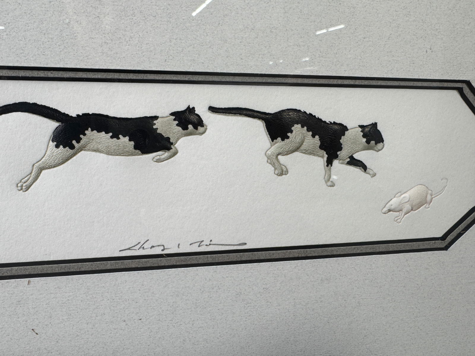 Cat Chasing Mouse Print - 3