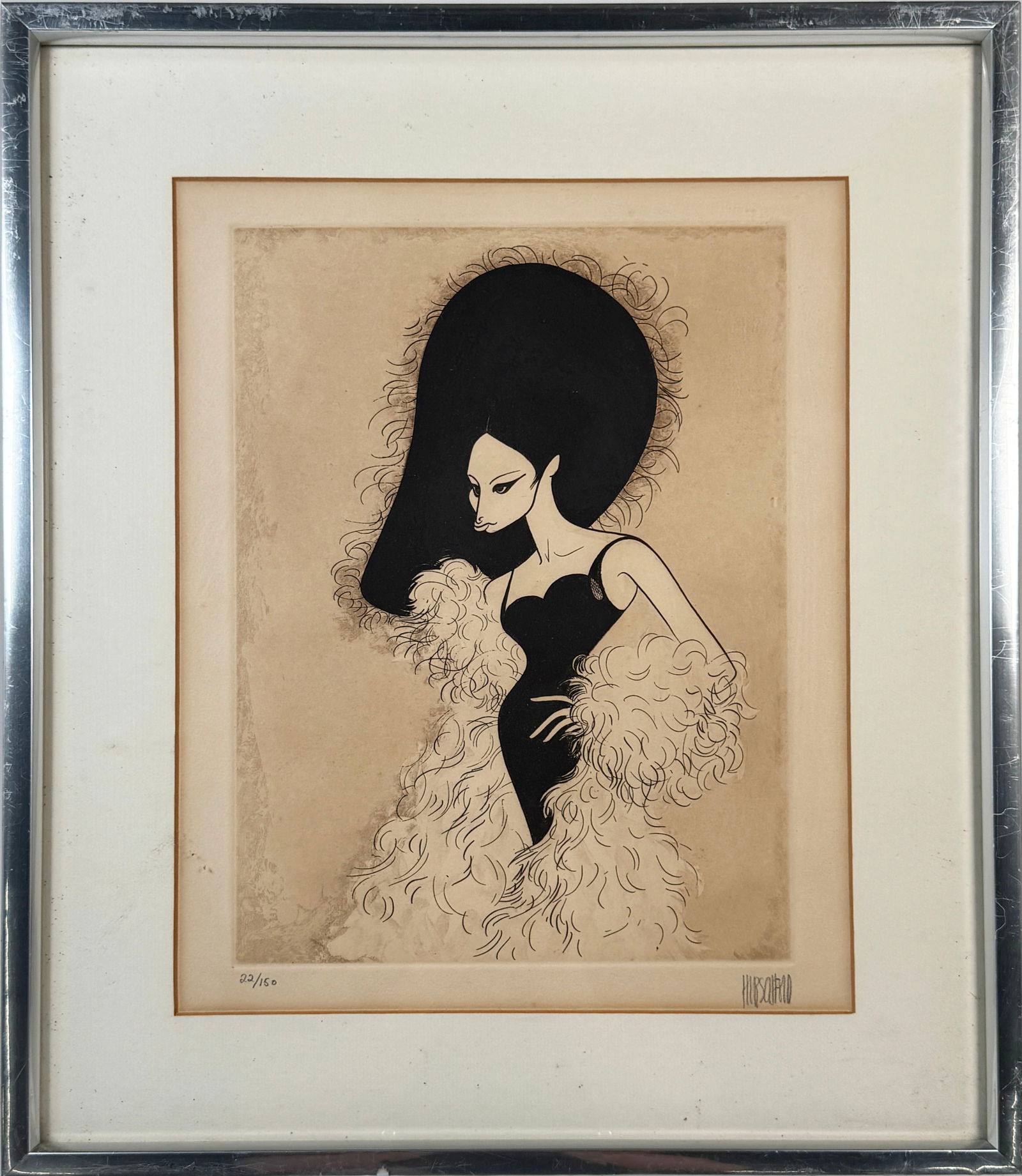 Al Hirschfeld Etching, "Barbra Streisand in Belle of 14th Street" (1 of 4)