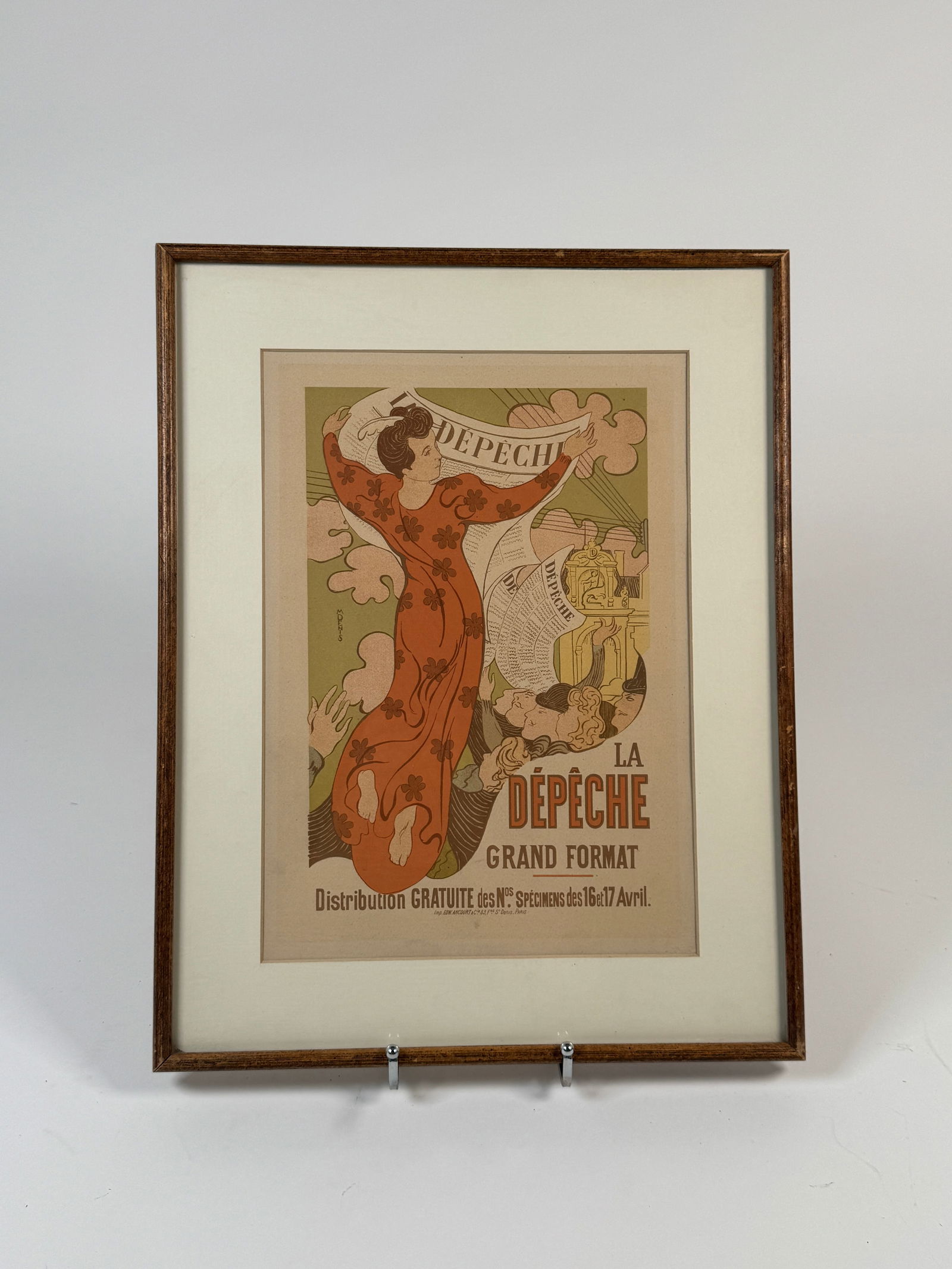 La Depeche Grand Format Framed Print: Framed vintage print titled 'La Depeche Grand Format'. Frame: 18 x 14.5 inches; Print: 13.75 x 9.75 inches.