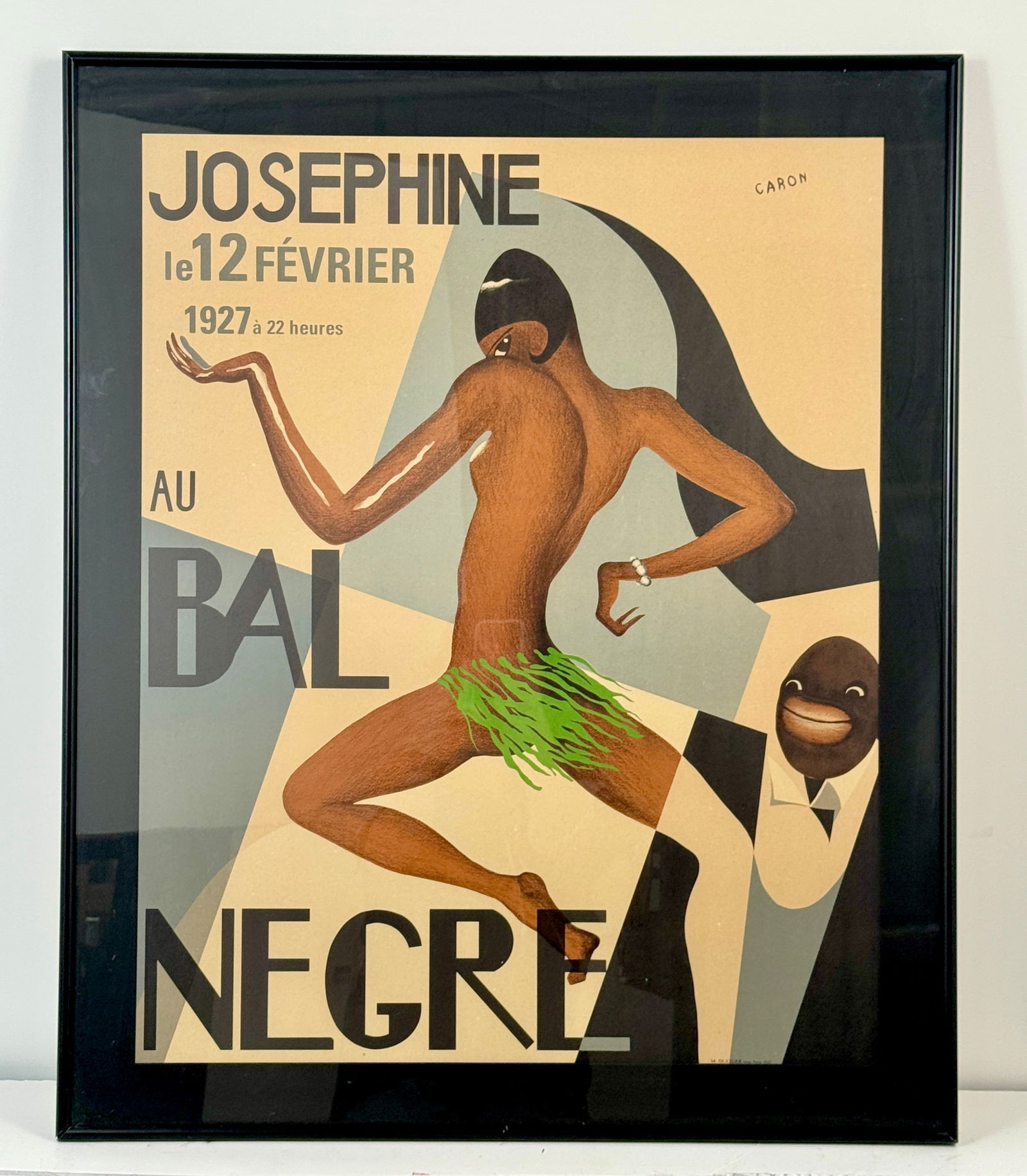 Josephine Au Bal Negre Framed Lithograph Poster: Lithograph by Andre-Charles Caron, Josephine Au Bal Negre, 1927 . Dimensions: 36 1/2 x 30 1/4 inches.