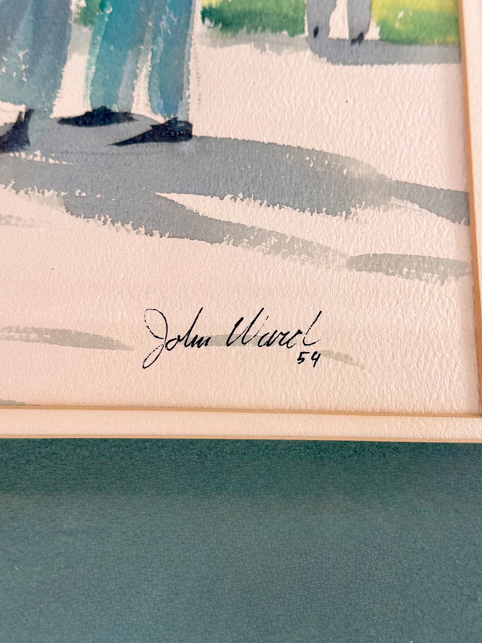 John Ward watercolor, signed and dated '54 - 2