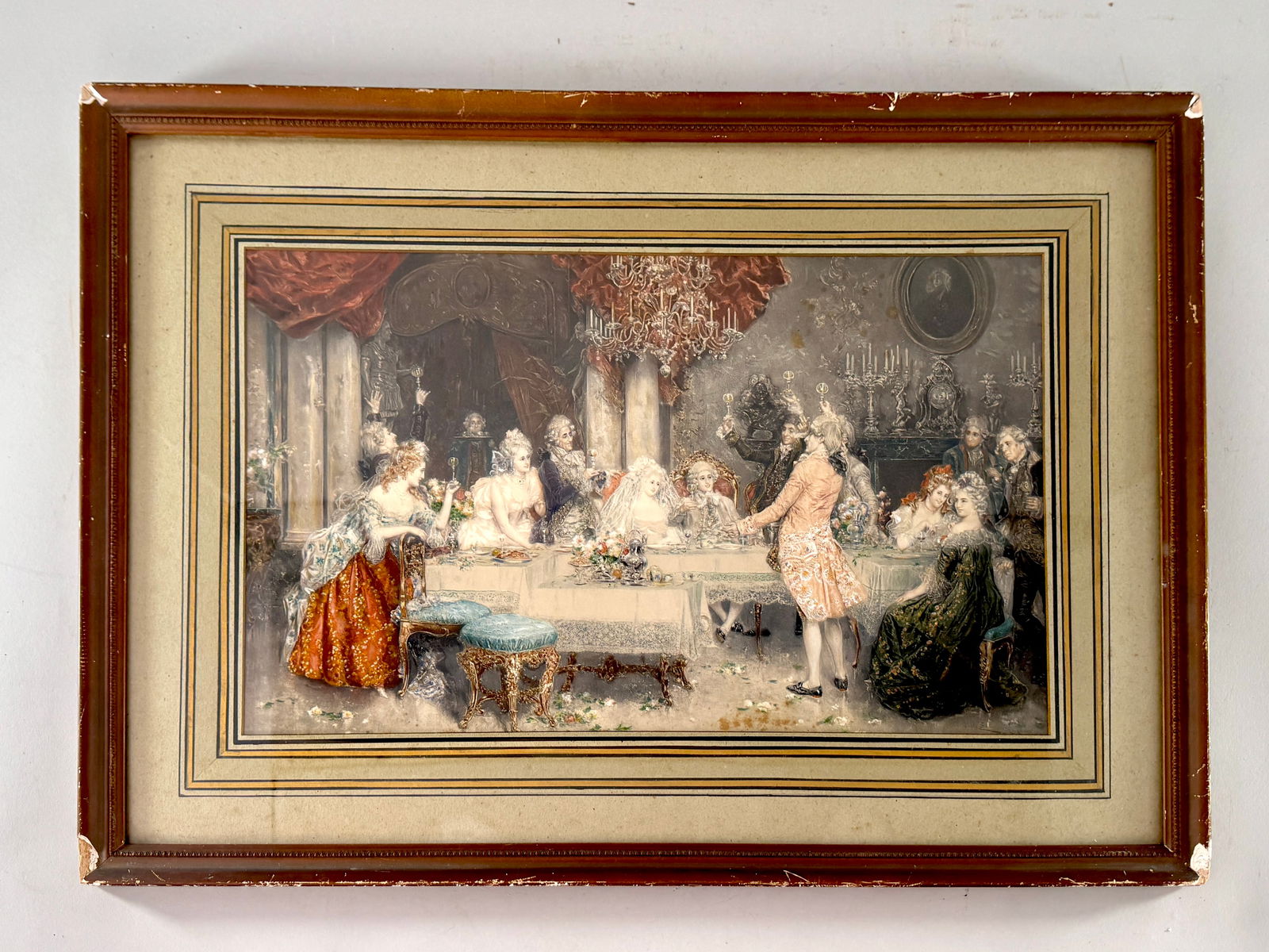 Pablo Salinas Signed Print: Framed print signed by Pablo Salinas. Frame measures 20 1/8 x 28 5/8 inches; print measures 12 1/2 x 20 3/4 inches.