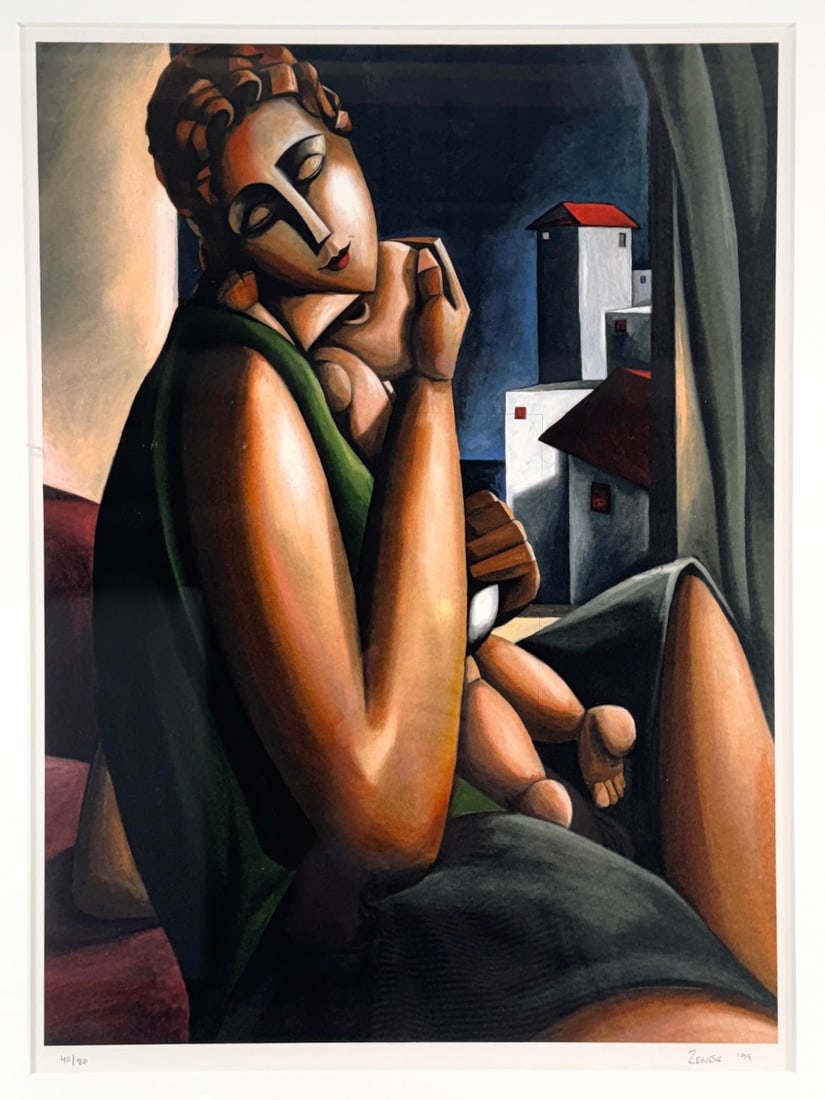 Framed Print by Eric Zener: Limited edition giclee print by Eric Zener (American, 1966-), signed and numbered in pencil (lower margin). Print 40/80, dated 1999. Frame dimensions: 31 1/8" x 23 1/8" Sight dimensions: 21