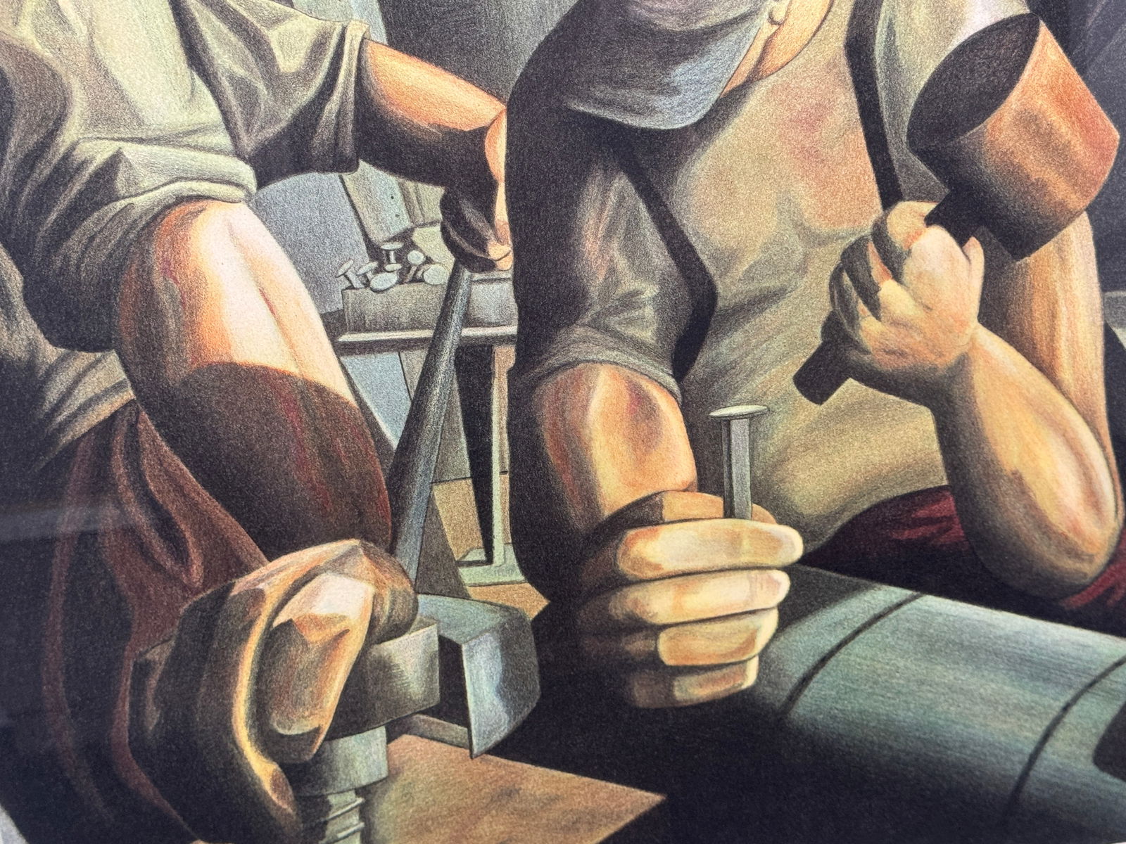 Eric Zener, "The Workers" Framed Lithograph - 2