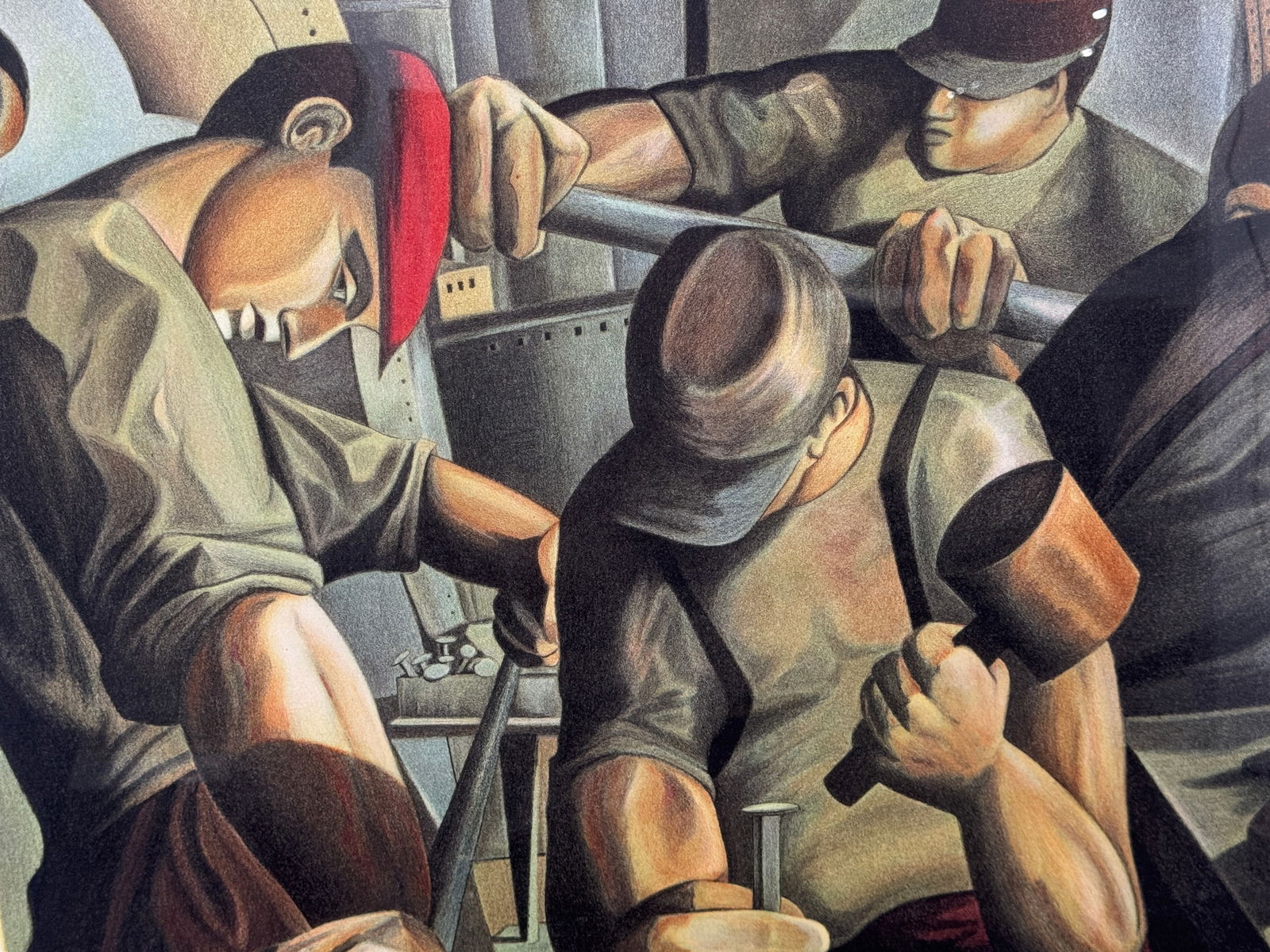 Eric Zener, "The Workers" Framed Lithograph - 3