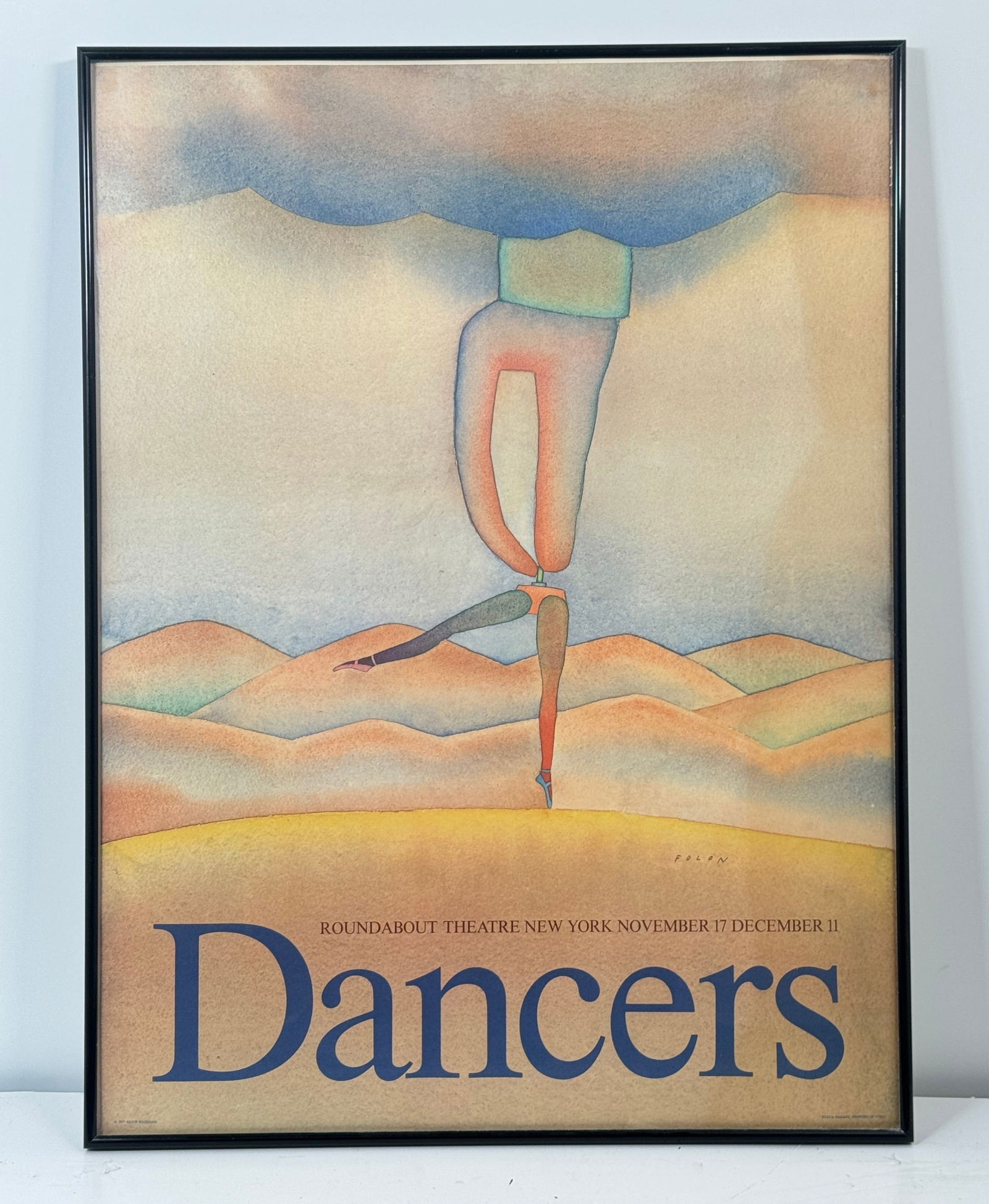 "Dancers" Poster - Roundabout Theatre, New York: Framed poster for 'Dancers' at the Roundabout Theatre, New York. Dimensions: 31 1/4 x 23 1/2 inches.