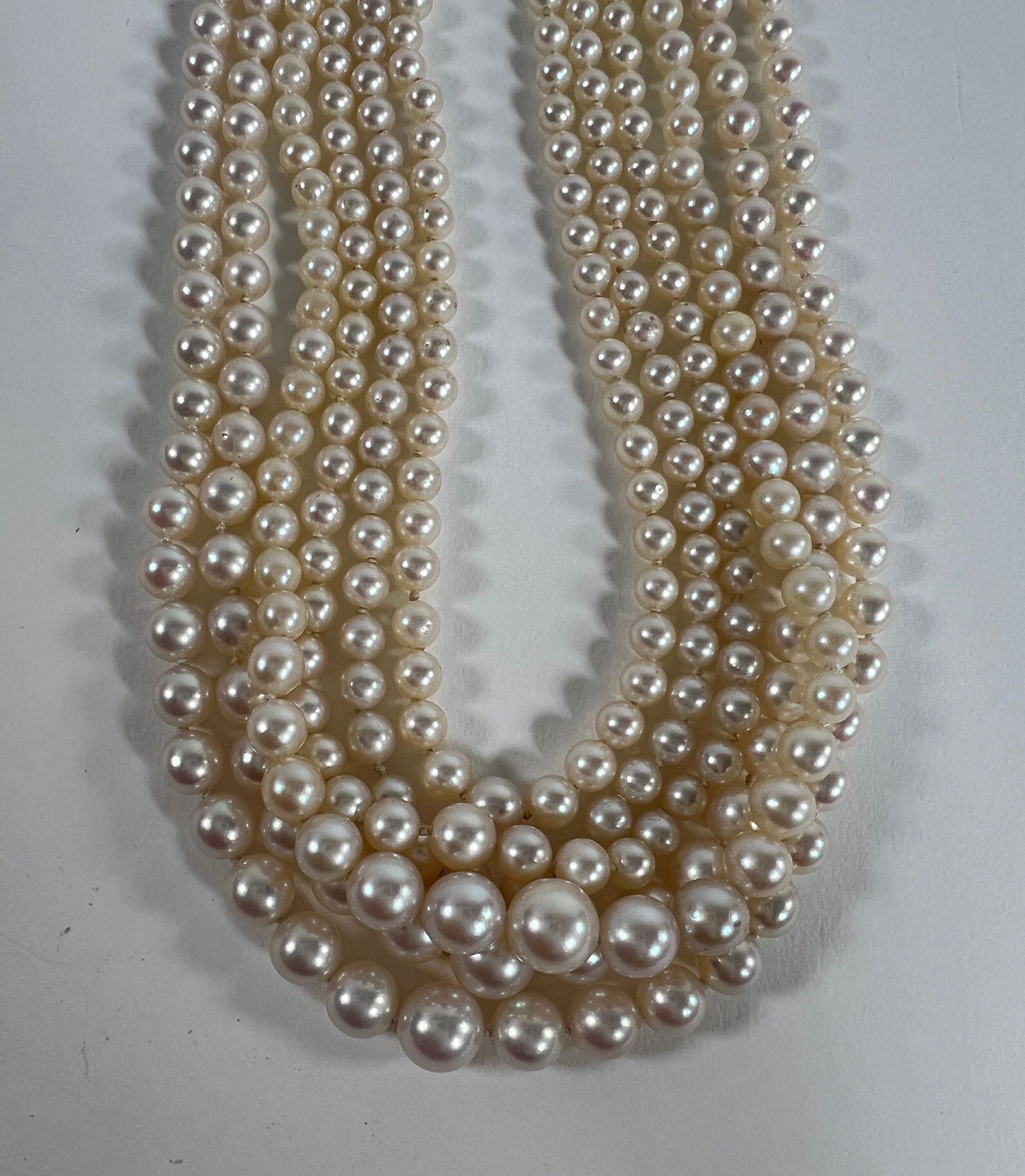 Multi-Strand Pearl Necklace - 4