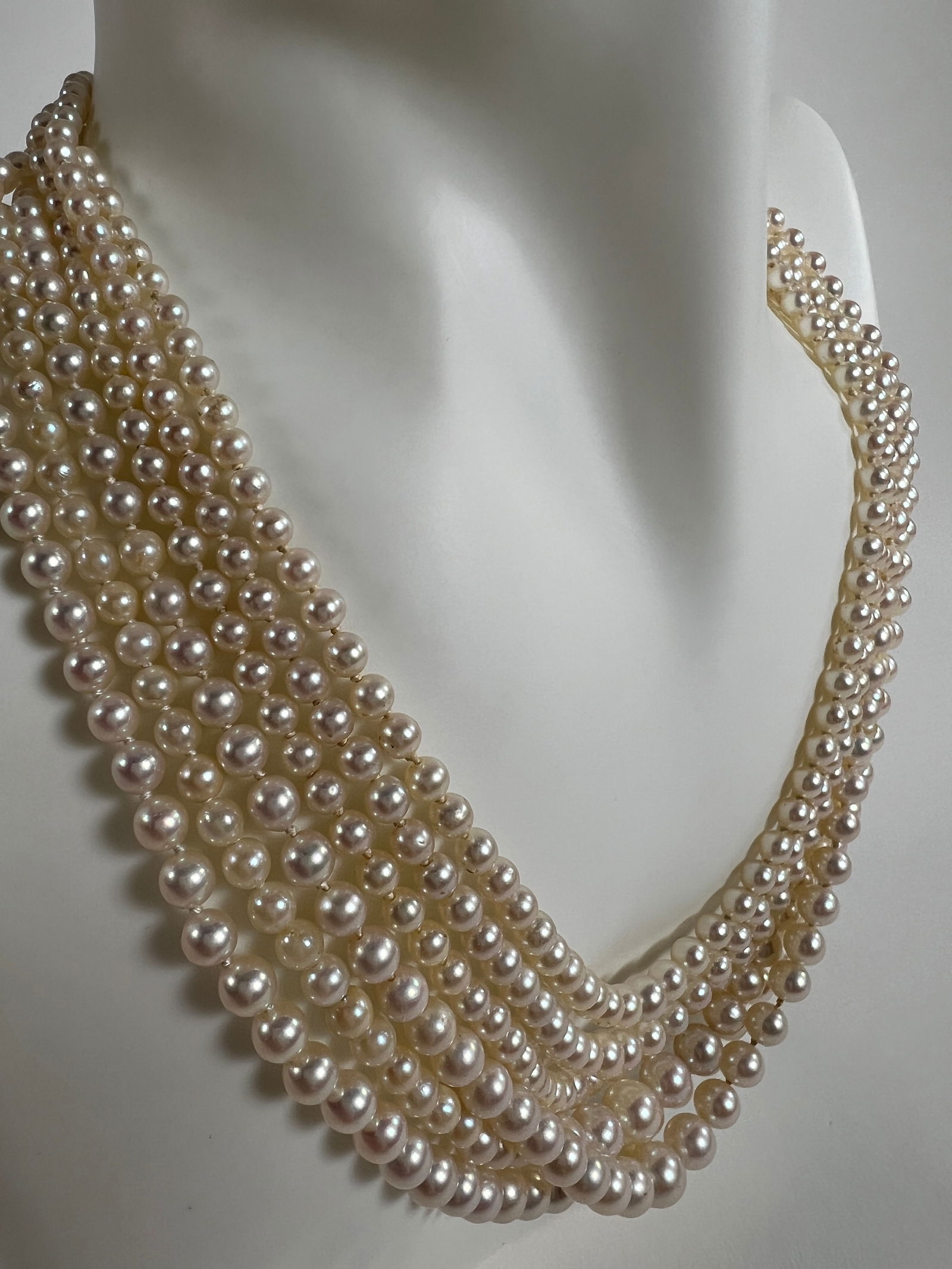 Multi-Strand Pearl Necklace - 5
