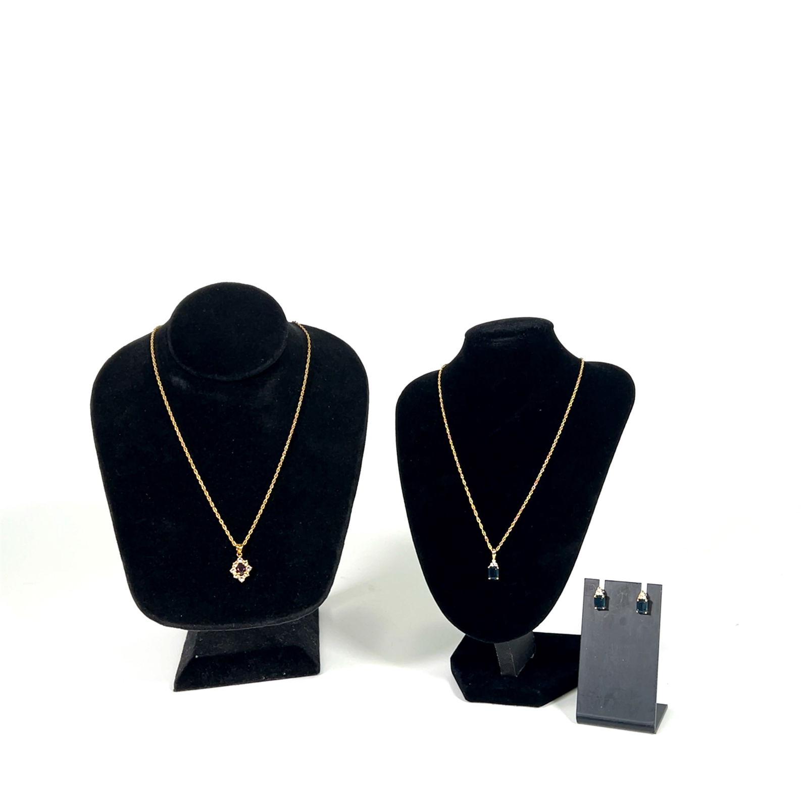 Two Gold Tone Pendant Necklaces & Earrings (1 of 16)