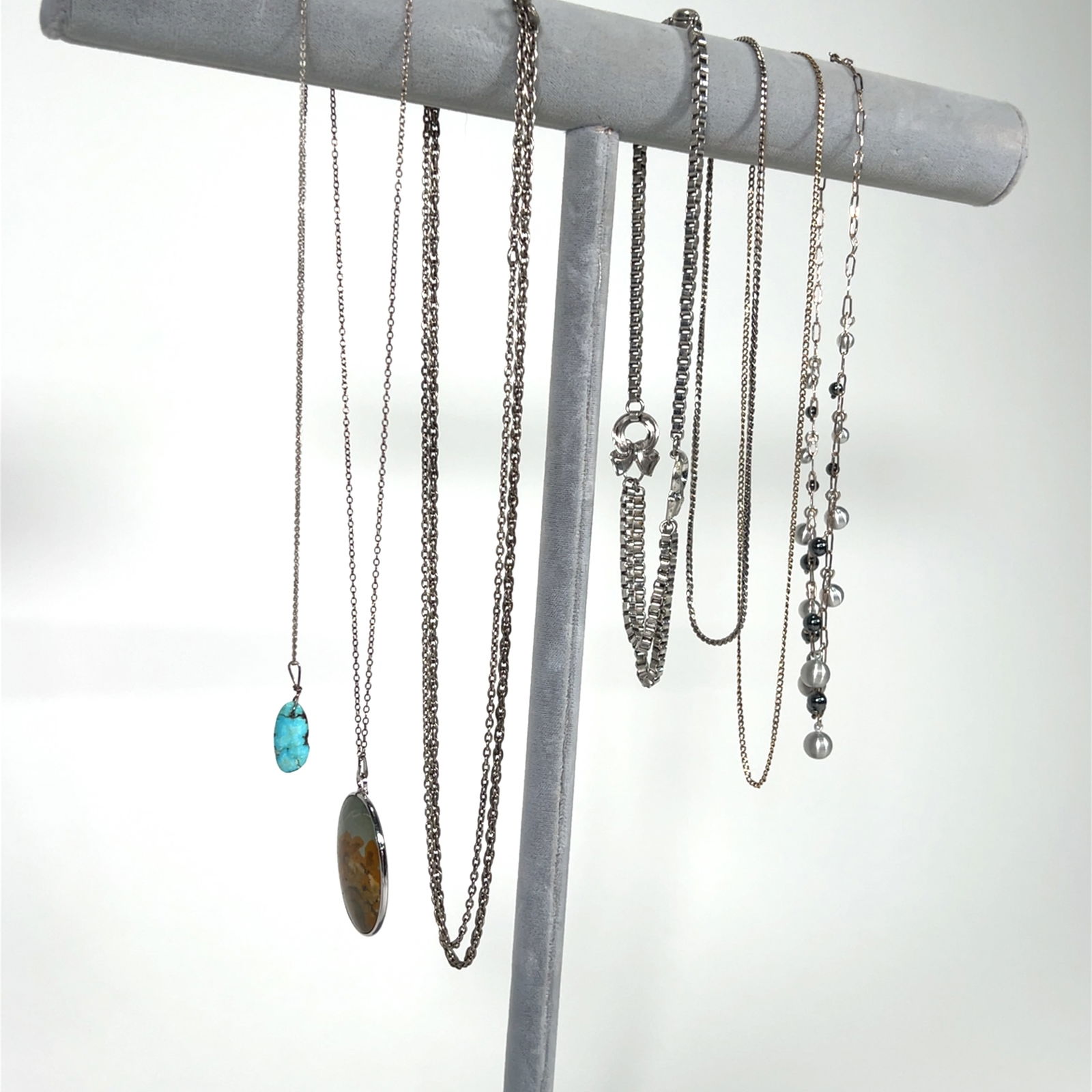 Silver Tone Necklace Collection - 4