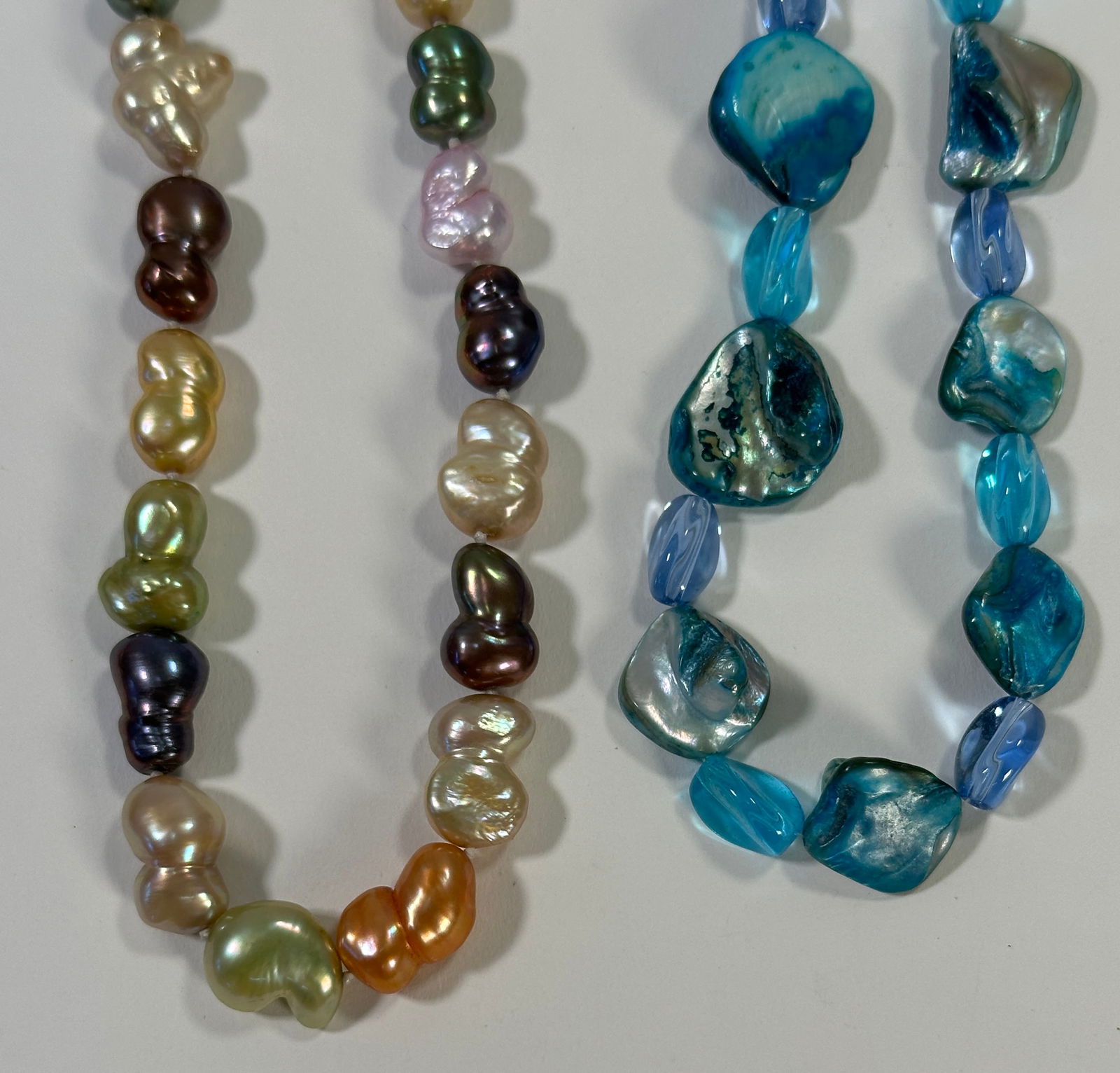 Five Beaded Necklaces with Pearls and Shells - 3