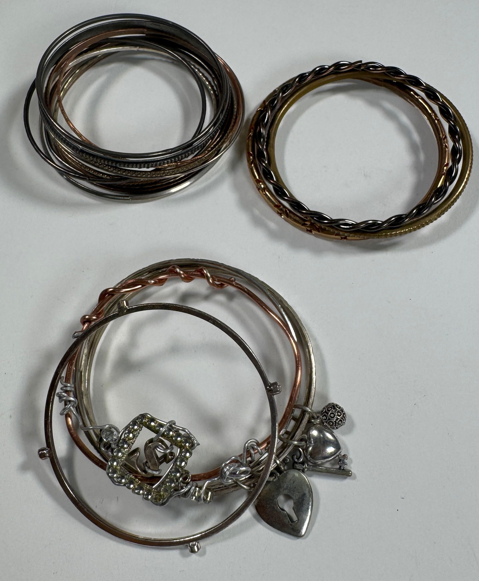 Group of Assorted Metal Bangles - 3