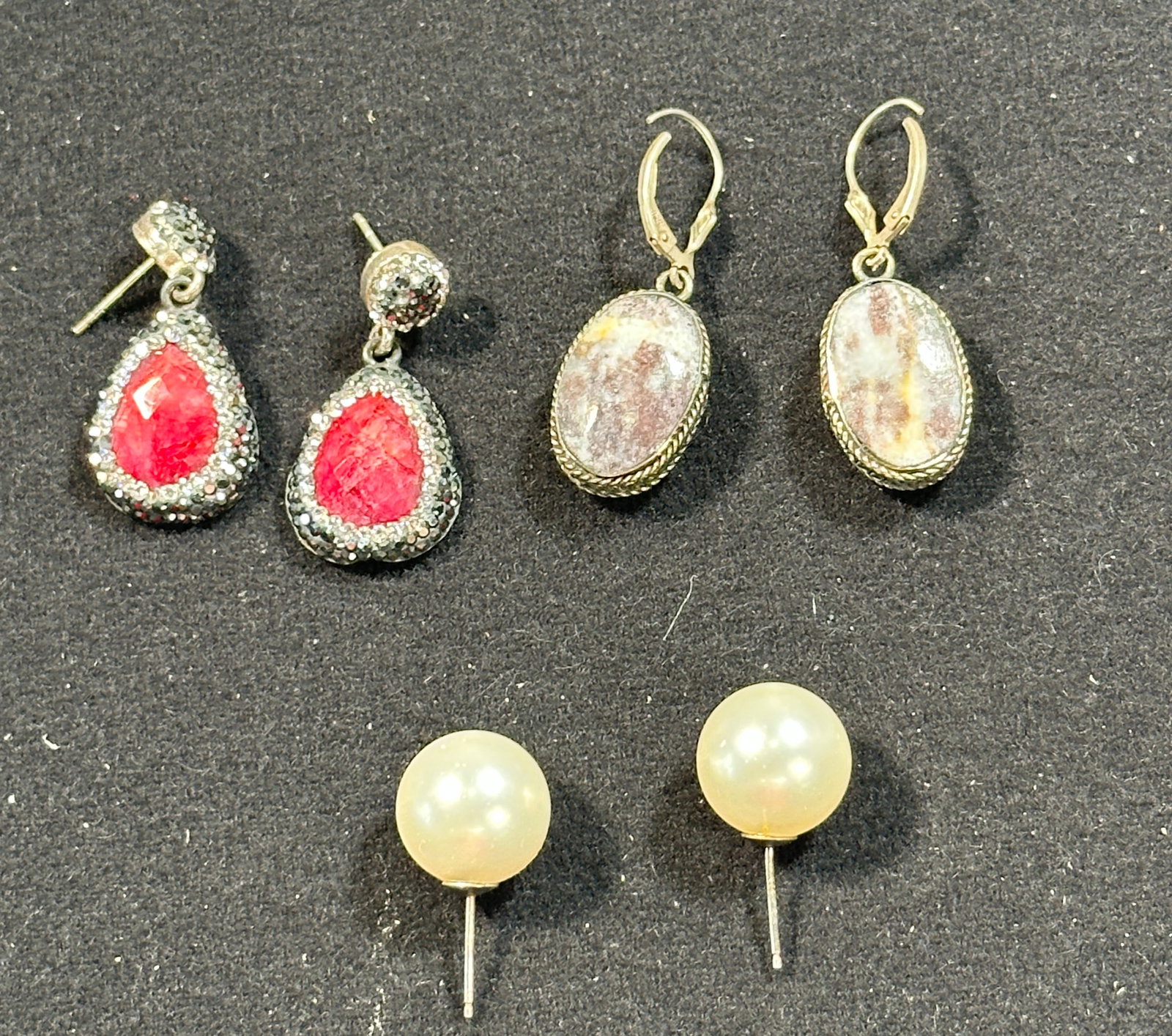 Three Pairs of Sterling Silver Earrings (1 of 3)