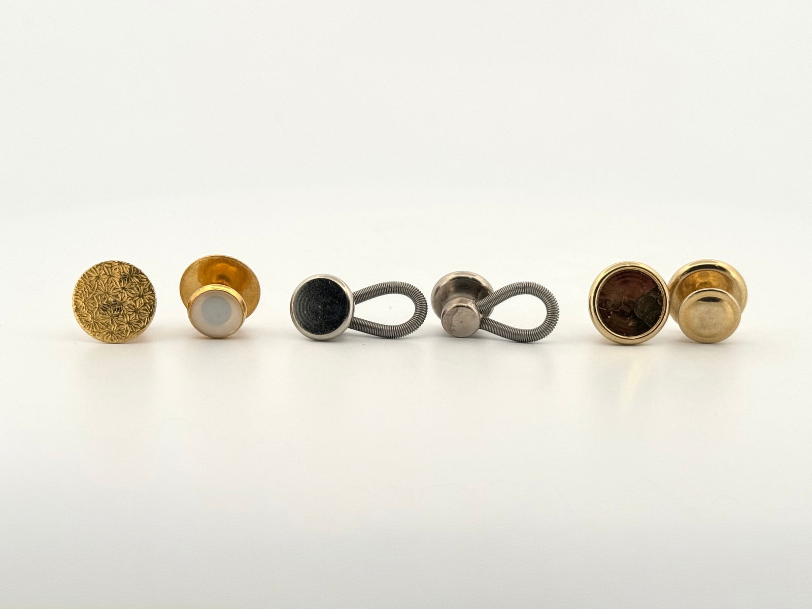 Gold Tone Cufflink and Button Set - 2