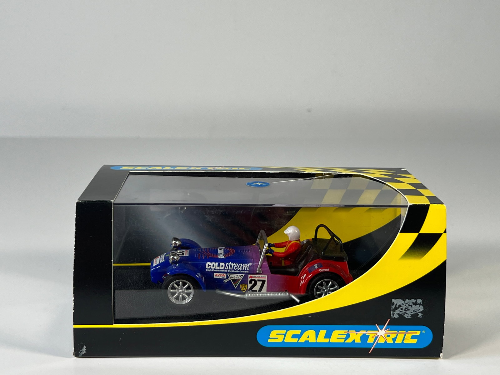 Scalextric Mercedes-Benz CLK LM #27: Scalextric Mercedes-Benz CLK LM #27 Cold Stream 1/32 Slot Car, with original case. Weight: 7 oz.