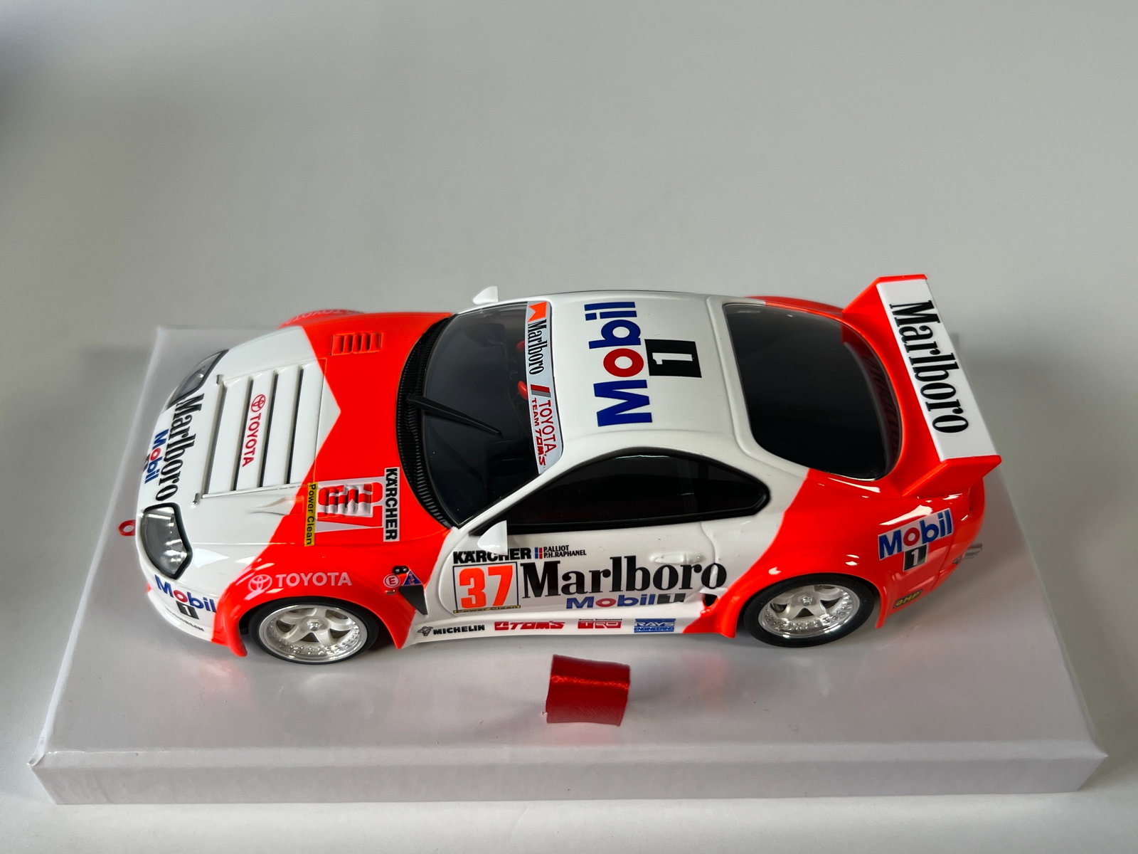RevoSlot Toyota Supra #37: RevoSlot RS0037 Toyota #37 Mobil1 - Marlboro 1/32 Slot Car, with original case. Weight: 10 oz. 
