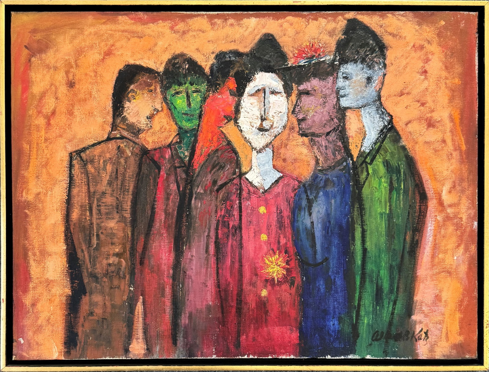 Painting on Canvas by Albert B. Katz: Painting on canvas, signed "Albert B. Katz" (lower right). Frame dimensions: 19 x 25 inches. Sight dimensions: 18 x 24 inches.