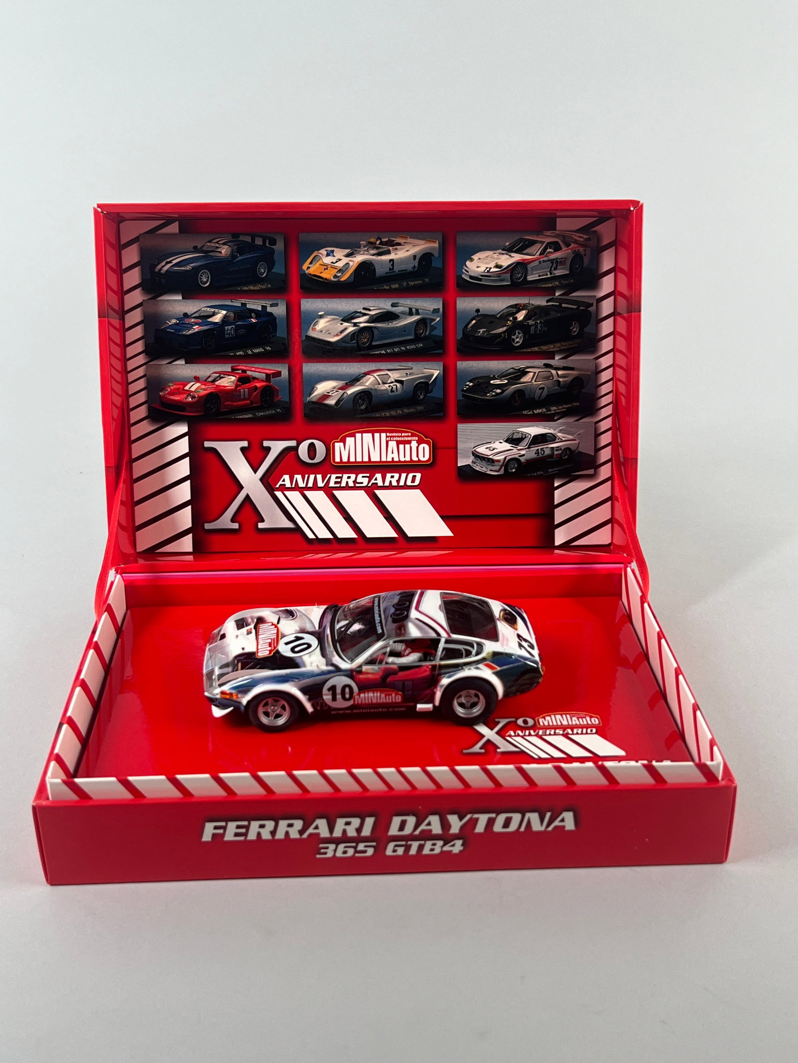 Fly Car Model Ferrari Daytona 365 GTB4 #10 Miniauto X Aniversario: Fly Car Model Ferrari Daytona 365 GTB4 #10 Miniauto X Aniversario 1/32 Slot Car. Weight: 10oz. 