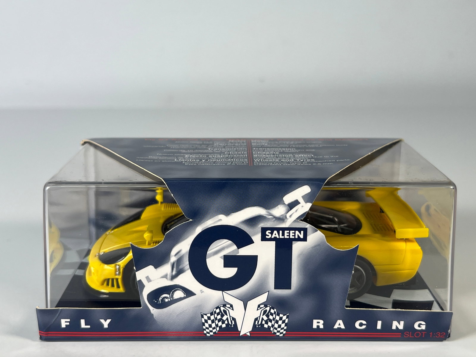Fly GT Racing 02 Saleen: Fly GT Racing 02 Saleen 1/32 Slot Car, with original case. Weight: 8 oz.