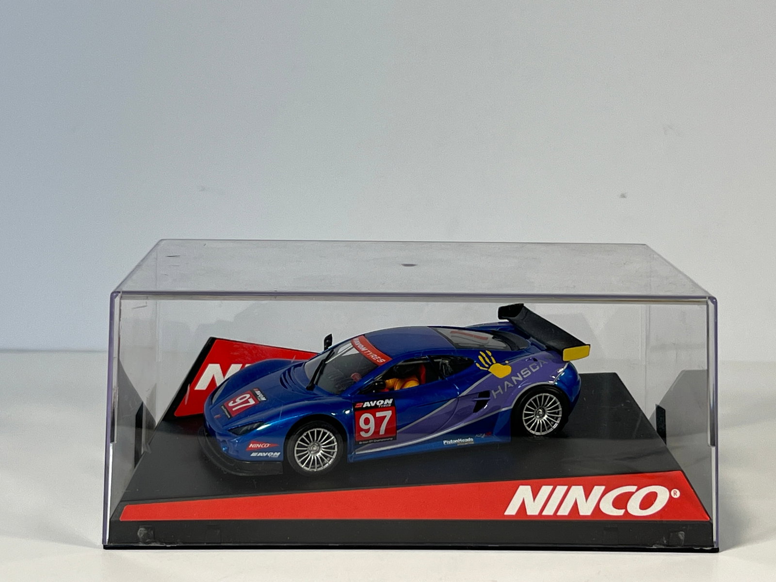 Ninco Ascari Hanscan #97: Ninco Ascari Hanscan #97 1/32 Slot Car. Reference #50463, with original case. Weight: 8 oz.