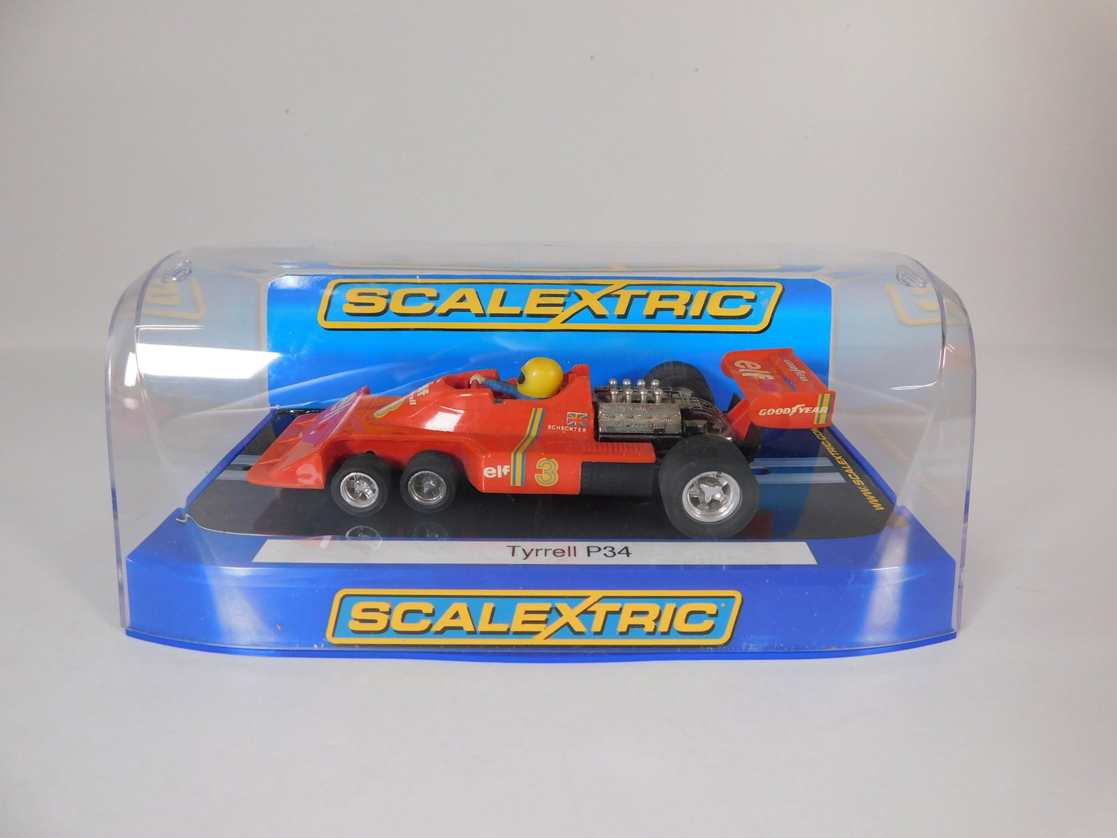 Tyrrell P34 #3 Elf: Tyrrell P34 #3 Elf 1/32 Slot Car. Housed in unoriginal box.