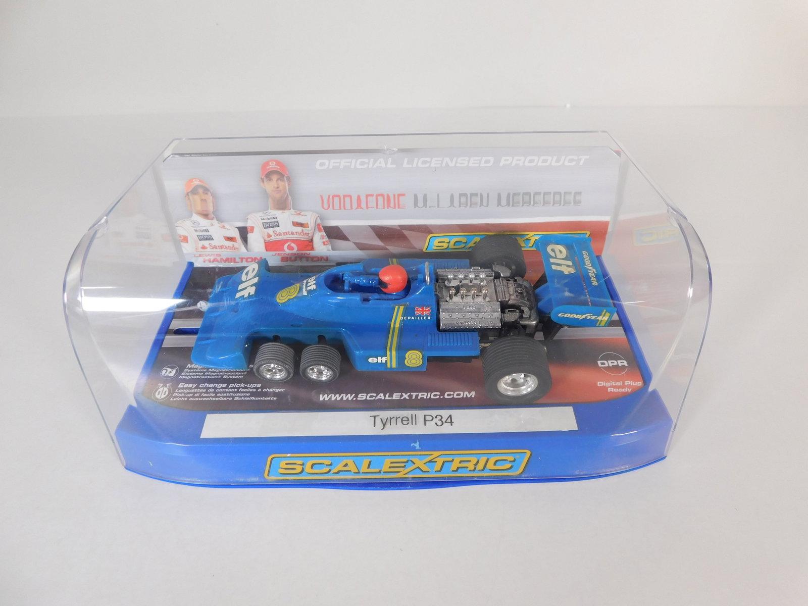 Tyrrell P34 #8 Elf: Tyrrell P34 #8 Elf 1/32 Slot Car. Housed in unoriginal box.