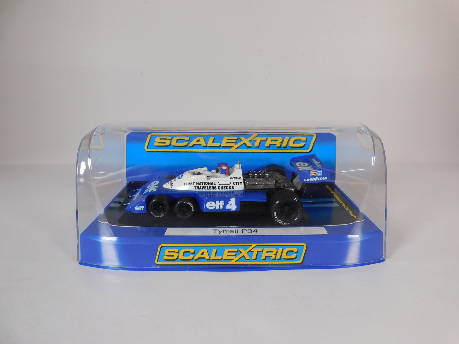 Tyrrell P34 #4 Elf: Tyrrell P34 #4 Elf 1/32 Slot Car. Housed in unoriginal box.