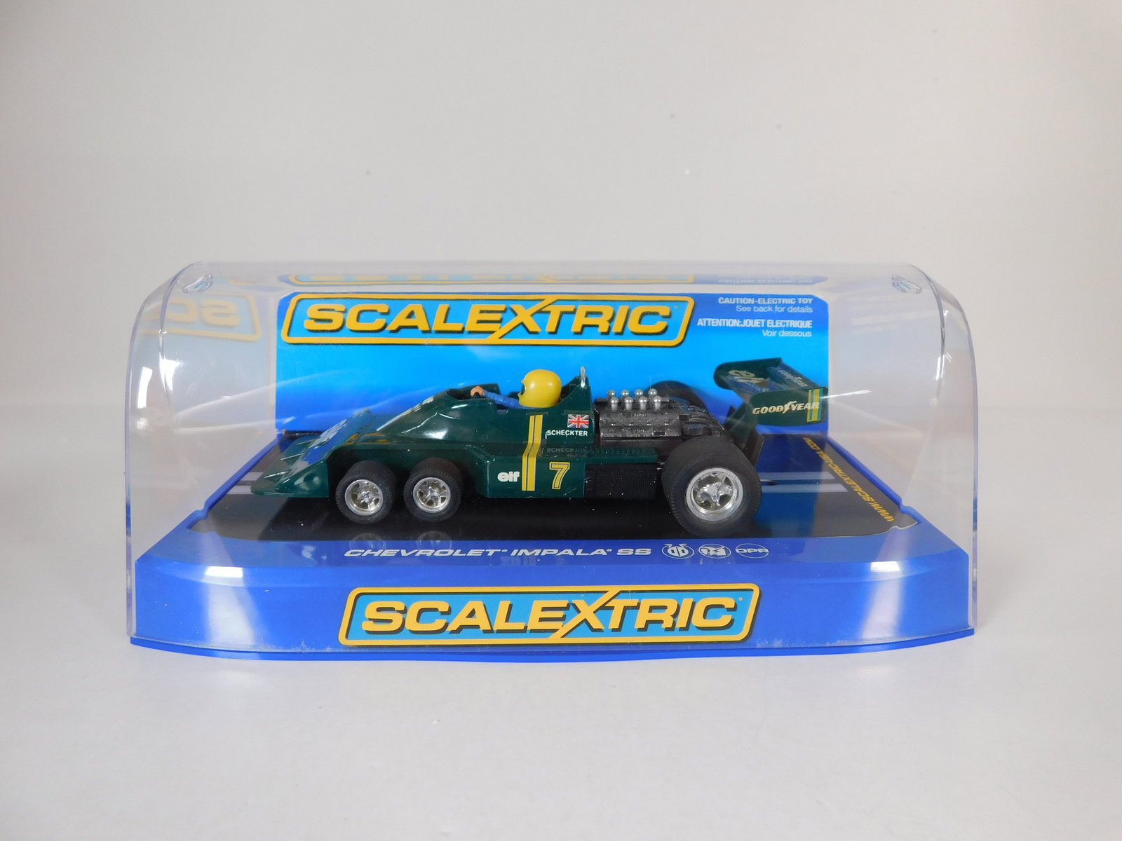 Tyrrell P34 #7 Elf: Tyrrell P34 #7 Elf 1/32 Slot Car. Housed in unoriginal box.
