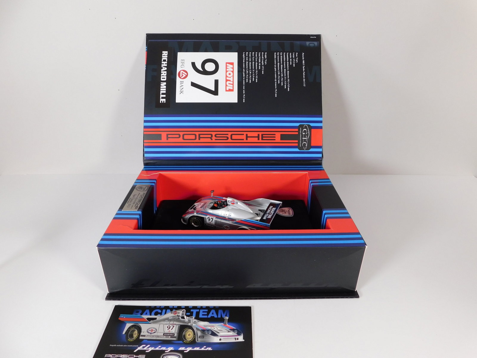 Falcon Slot Cars Porsche 908/3 Spa Classic 2013 #97: Falcon Slot Cars Porsche 908/3 Martini Spa Classic 2013 #97 1/32 Slot Car. Reference #09FA1, with original case. Weight: 23.3 oz. Limited edition 0024/1000.