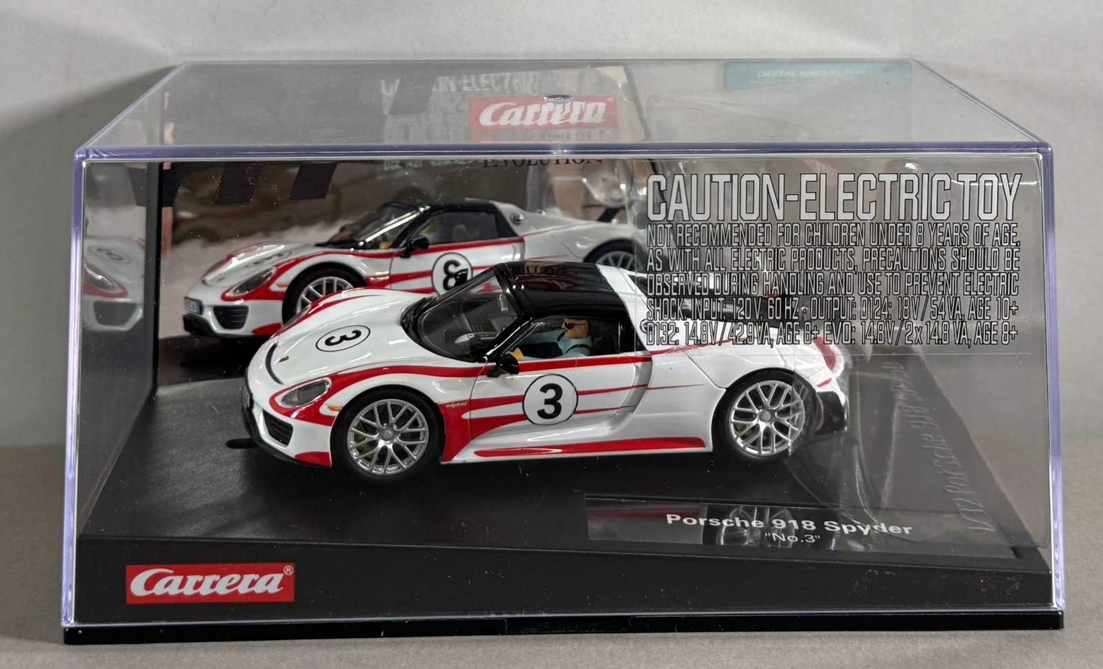 Carrera Evolution Porsche 918 Spyder #3: Carrera Evolution Porsche 918 Spyder #3 1/32 Slot Car. Reference #27477, with original case. Digitally upgradeable.