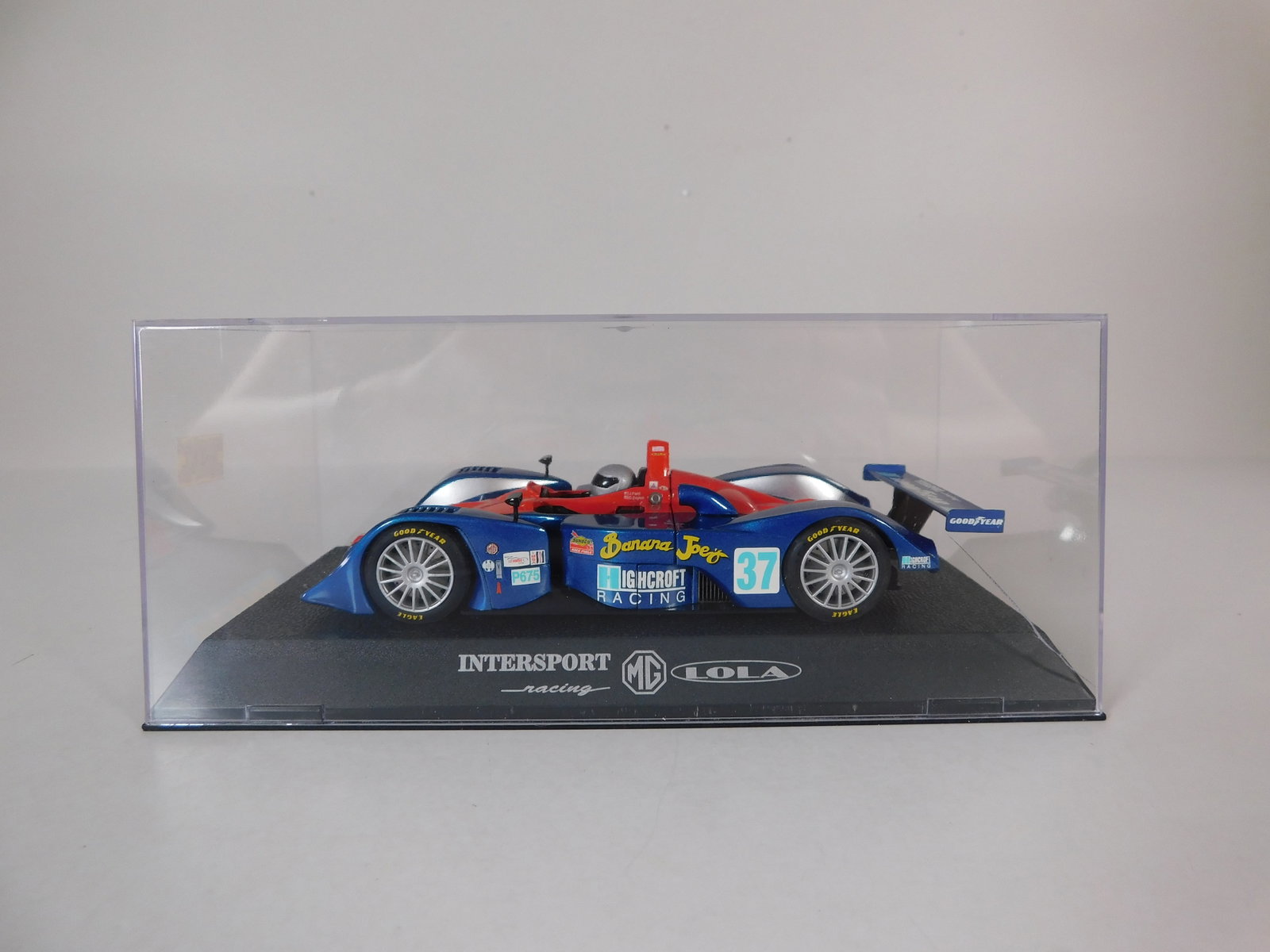 Scalextric Intersport Racing MG Lola #37: Scalextric Intersport Racing MG Lola Dyson Racing #37 Good Year 1/32 Slot Car. Reference #C2483, with original case. Weight: 7.4 oz.