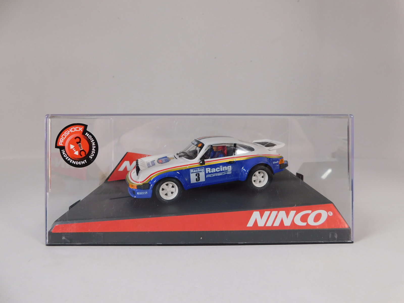 Ninco Porsche Rally '84 #3: Ninco Porsche Rally '84 #3 Racing 1/32 Slot Car. Reference #50362, with original case. Weight: 9.2 oz.