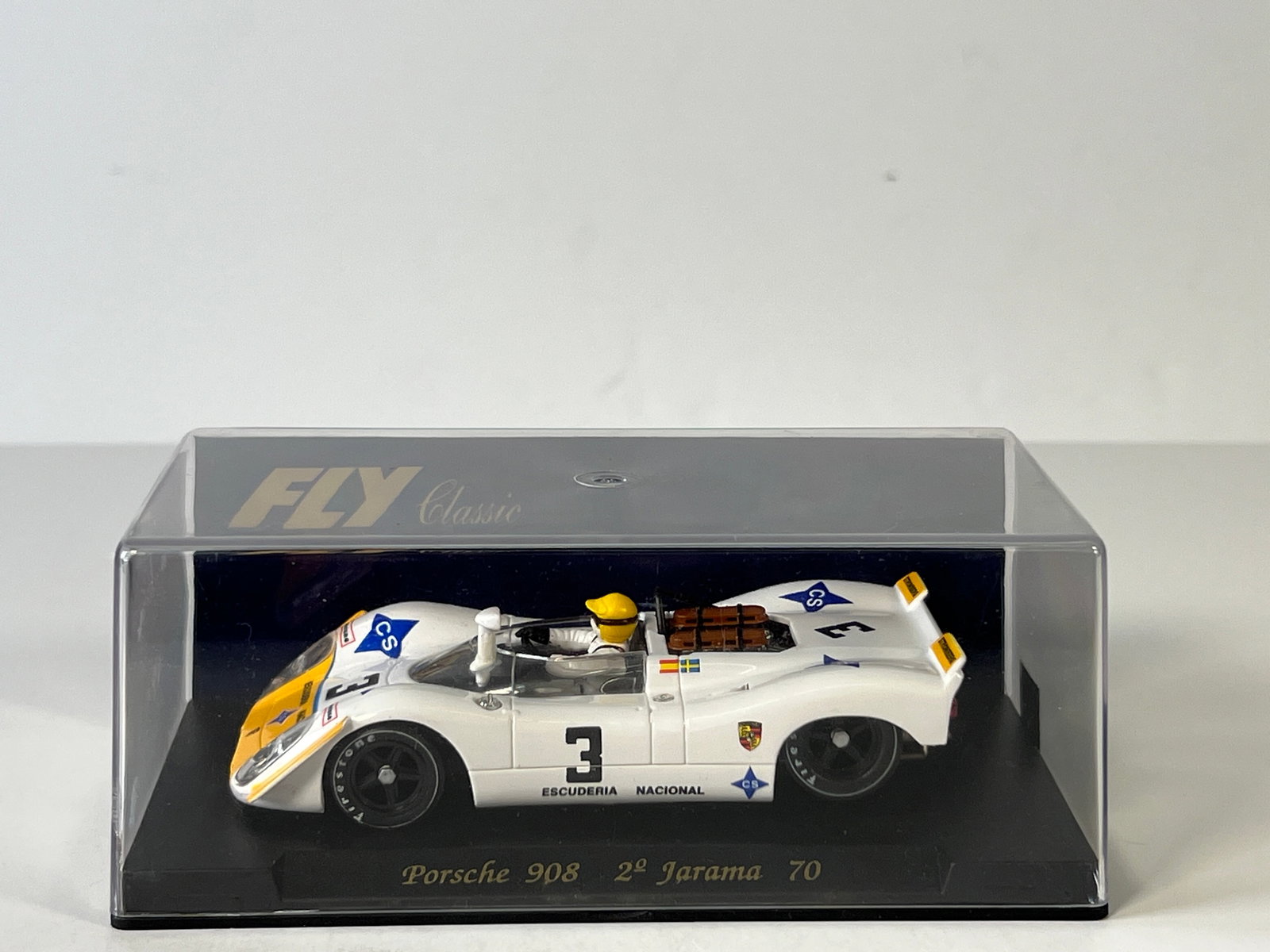 Fly Classic Porsche 908 2Âª Jarama 1970 #3: Fly Classic Porsche 908 2ª Jarama 1970 #3 CS 1/32 Slot Car. Reference #S11, with original case. Weight: 6 oz.
