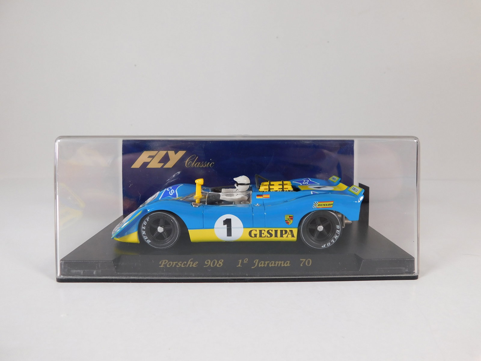 Fly Classic Porsche 908 1st Jarama 1970 #1: Fly Classic Porsche 908 1st Jarama 70 #1 Gesipa 1/32 Slot Car. Reference #C15, with original case. Weight: 6.3 oz.