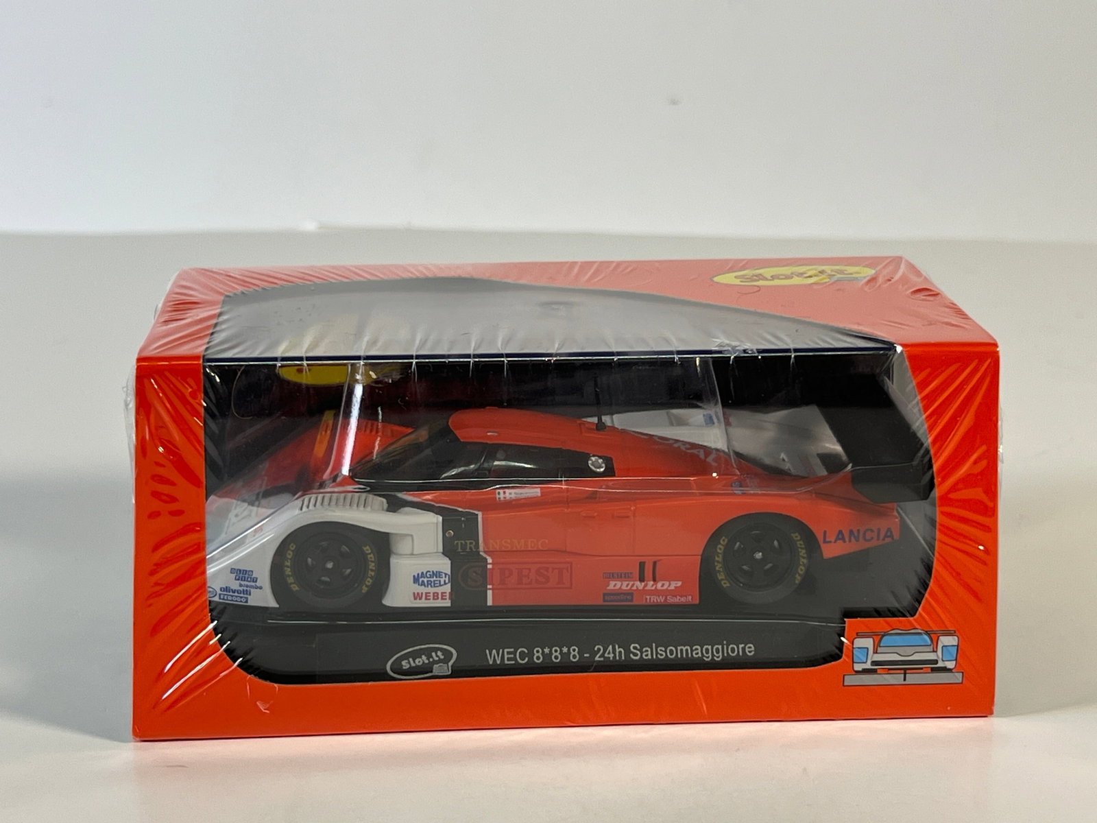 Slot.it WEC 8'8'8 - 24hr Salsomaggiore 2016: Slot.it WEC 8'8'8 - 24hr Salsomaggiore 2016 SIPEST 1/32 Slot Car. reference #SC21a, with original case. Case measures 6.5 inches long and weighs 7 oz. Shrink-wrapped, new in box.