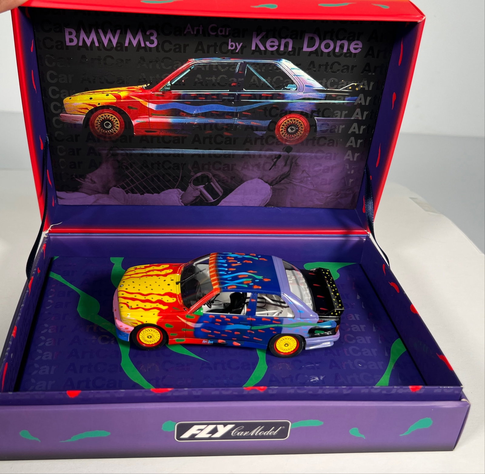 Fly Car Model Ken Done BMW M3 Art Car: Fly Car Model Ken Done BMW M3 Art Car 1/32 Slot Car, with original case. Weight: 11 oz.